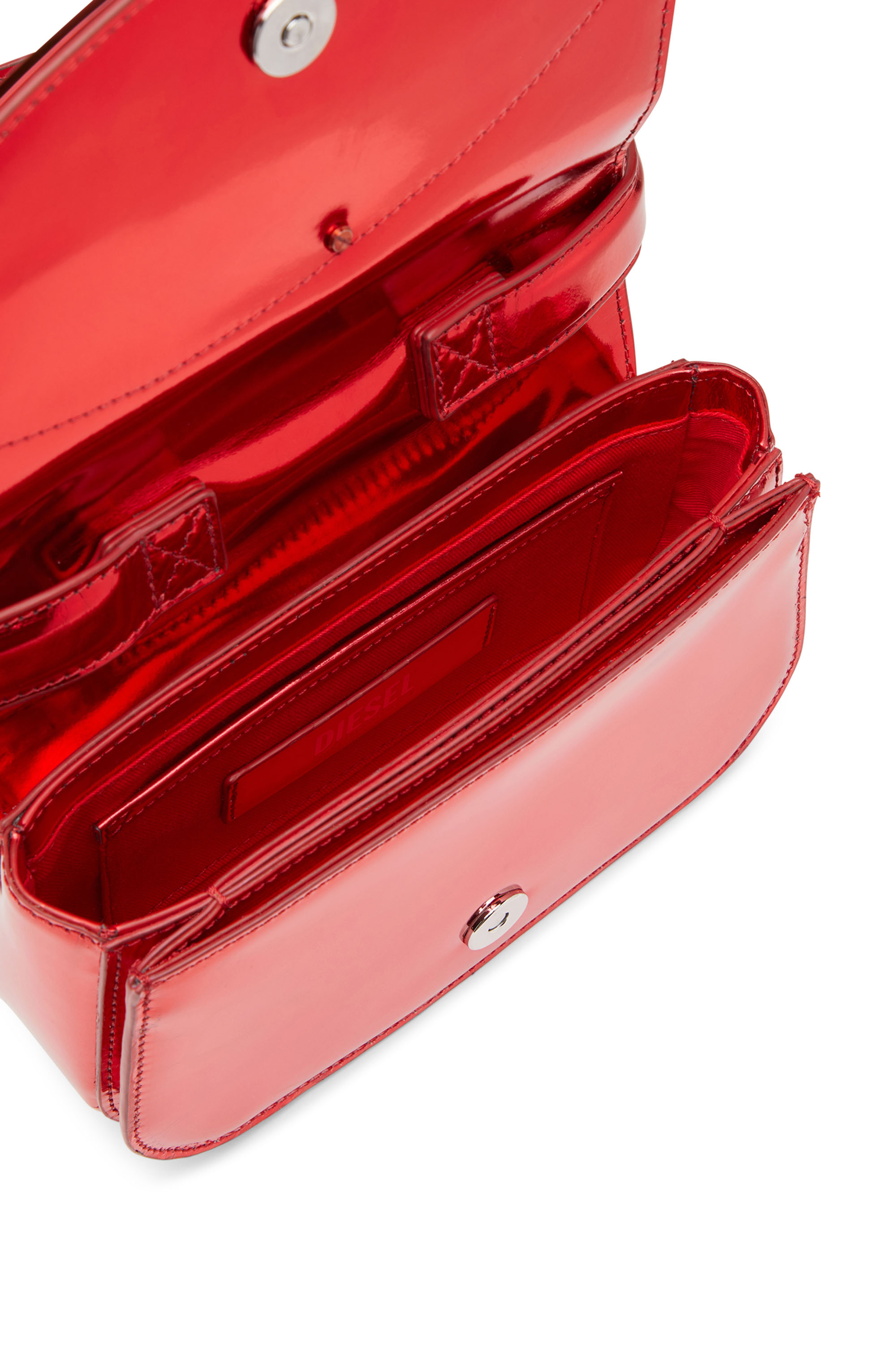 Diesel - 1DR, 1DR-Iconica borsa a spalla in pelle specchiata Donna in Rosso - 4