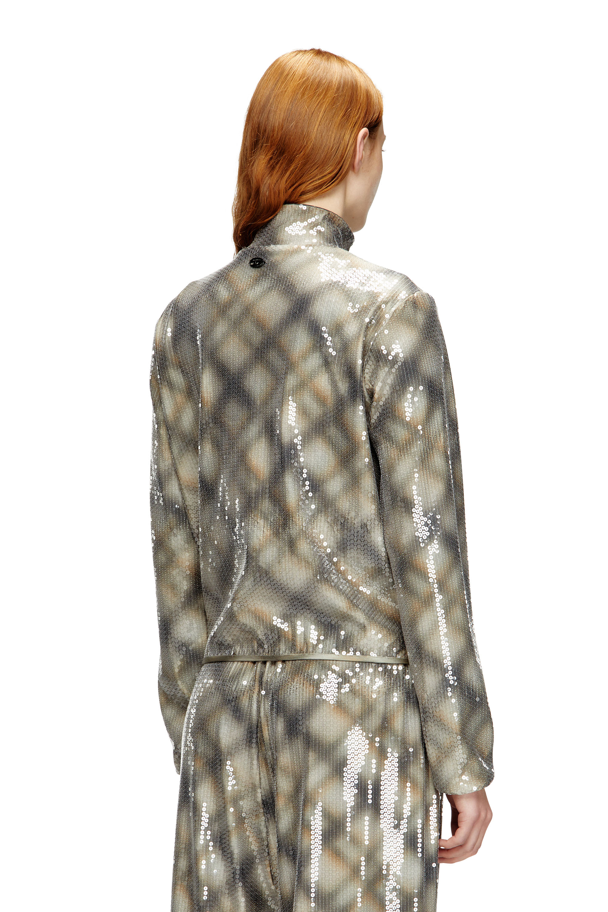 Diesel - F-EREQUINS, Maglione con paillettes e motivo a quadri Donna in Multicolor - 4