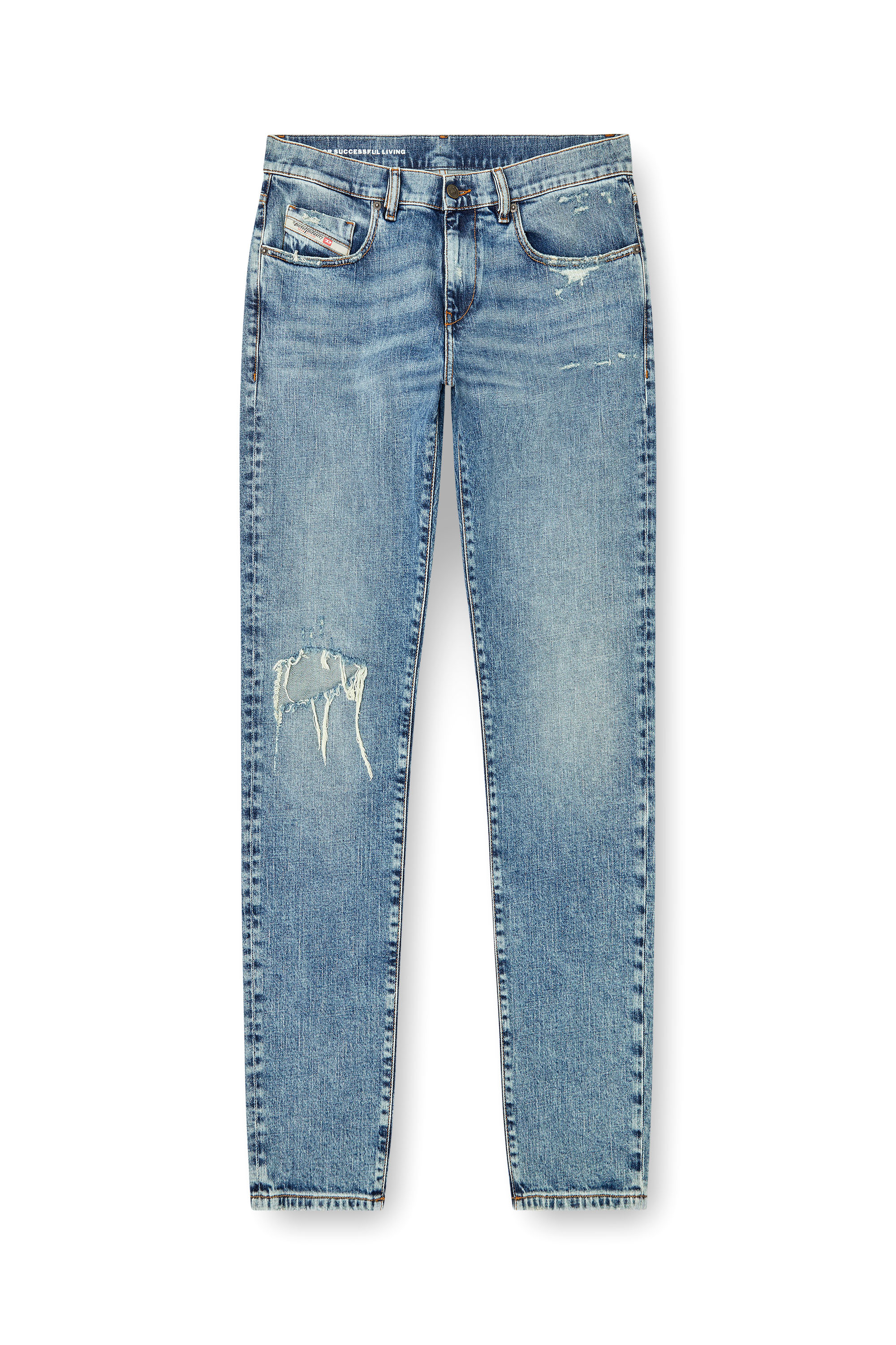 Diesel - Slim Jeans 2019 D-Strukt 09L34 Uomo, Blu Chiaro - Image 3