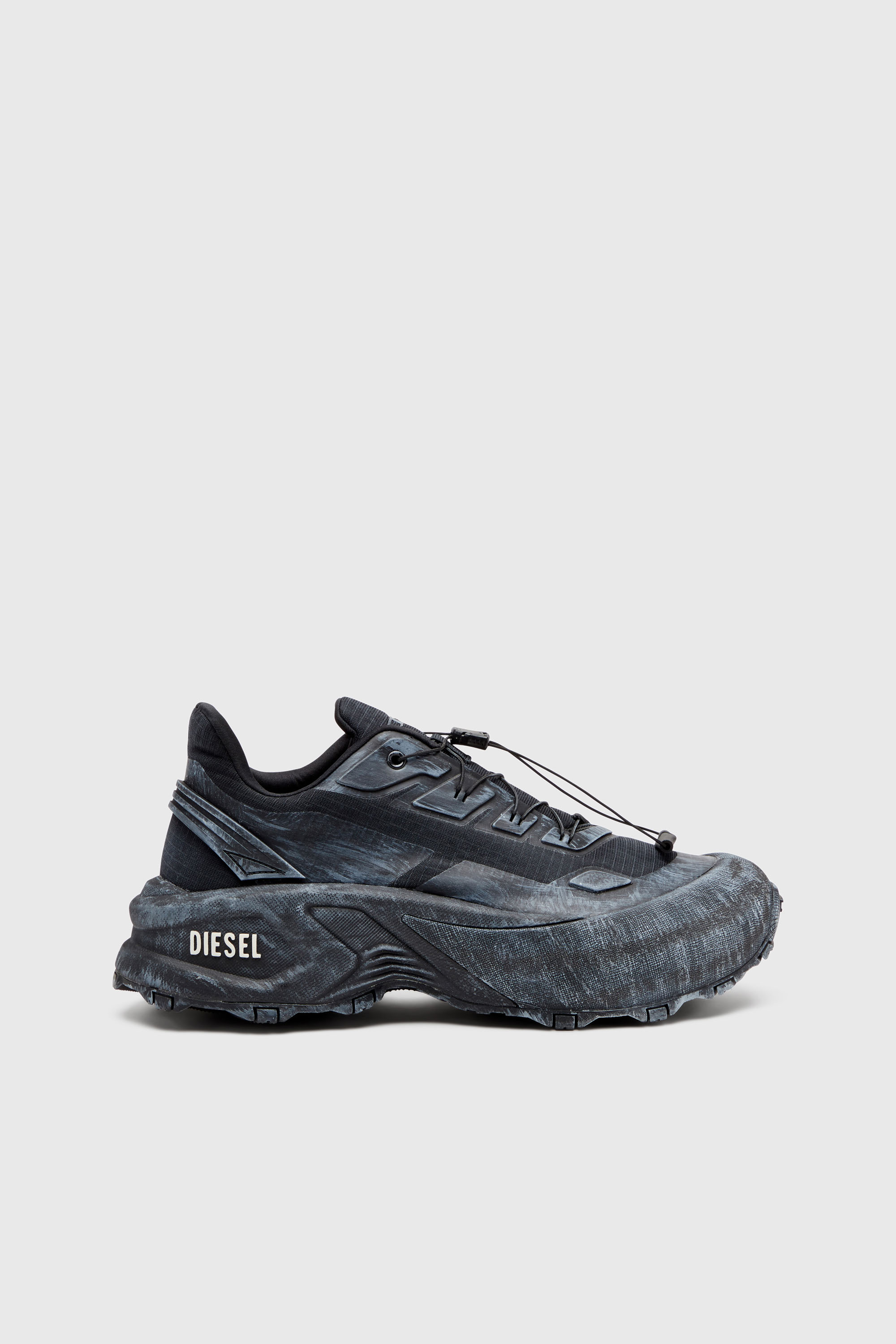 Diesel - D-CAGE RUNNER, D-Cage-Sneaker in ripstop distressed Uomo in Nero - 1
