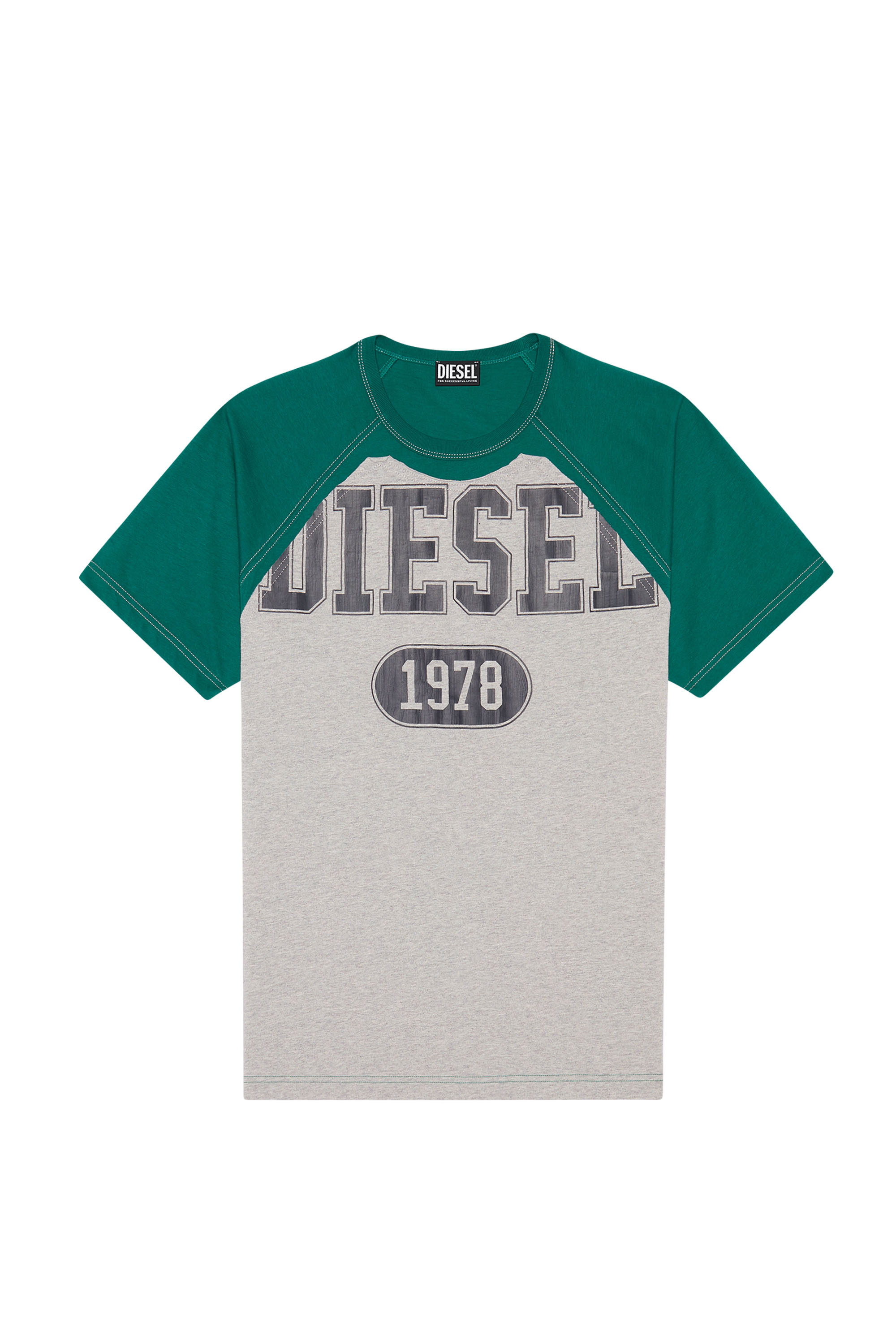 T-RAGLEN, Grigio/Verde - T-Shirts