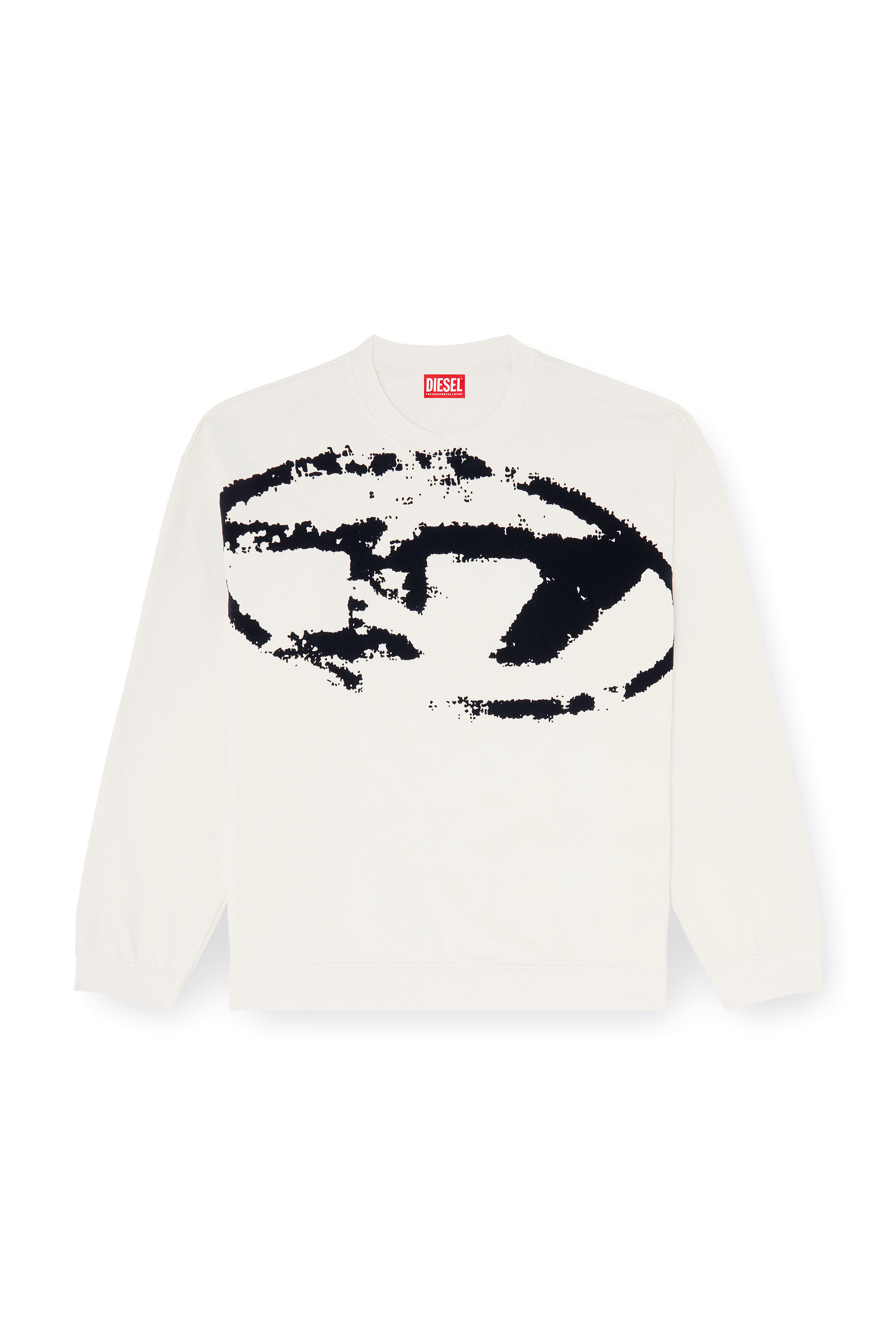 Diesel - S-BOXT-N5, Felpa in cotone con logo Oval D floccato Uomo in ToBeDefined - 3
