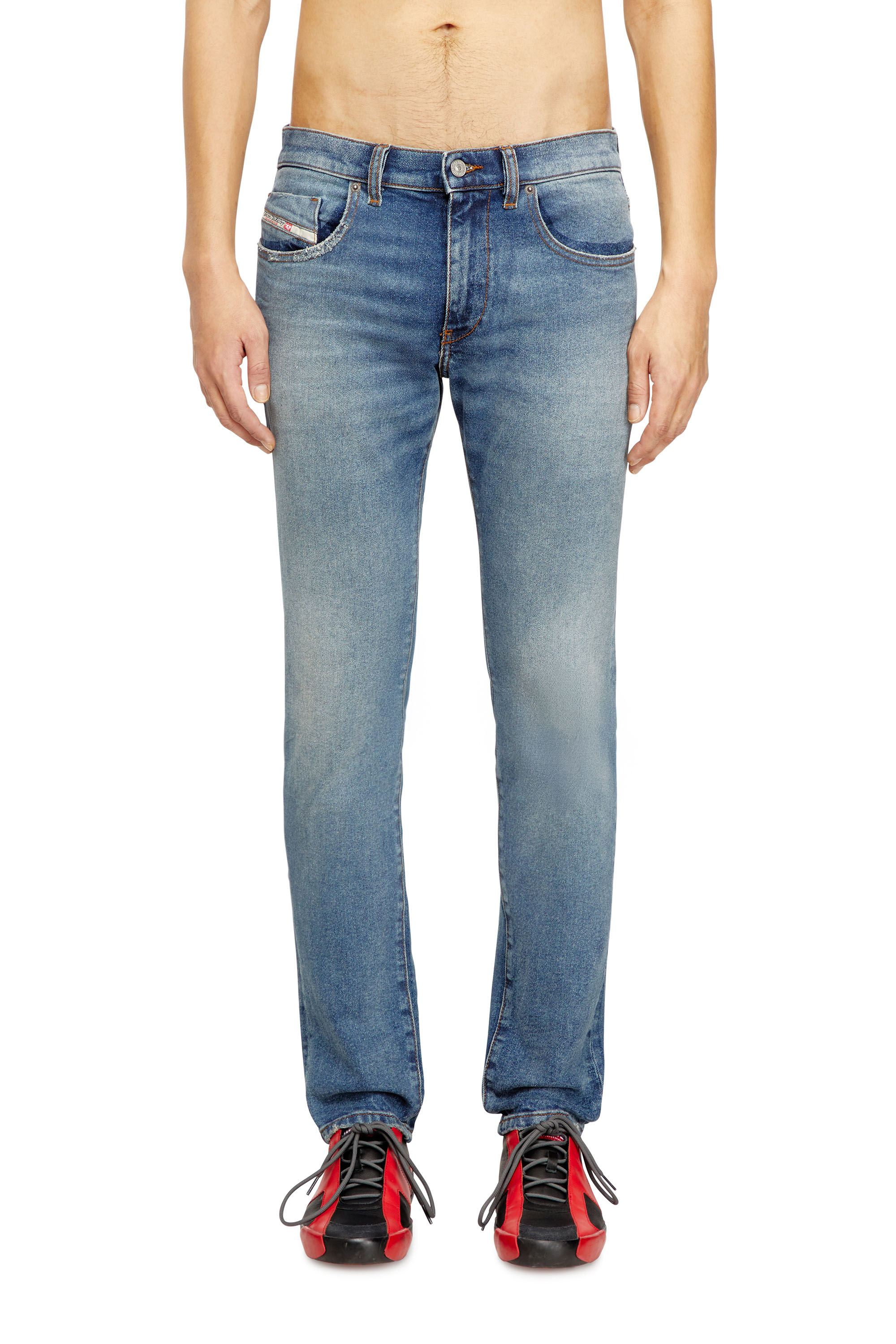 Diesel - Slim Jeans 2019 D-Strukt 0DBEF Uomo, Blu medio - Image 1