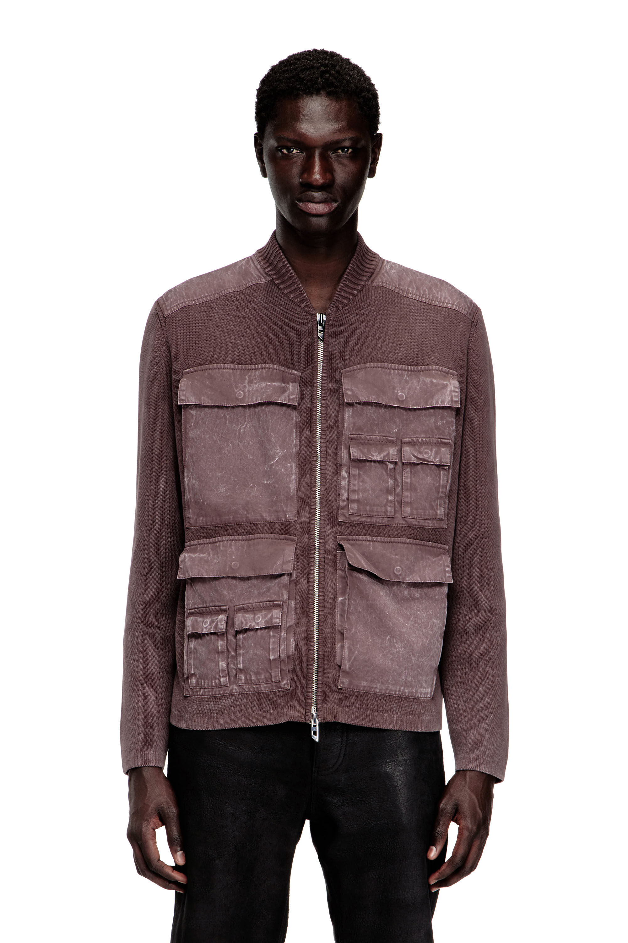 Diesel - K-GEROME, Cardigan con zip e tasche cargo Uomo in ToBeDefined - 1