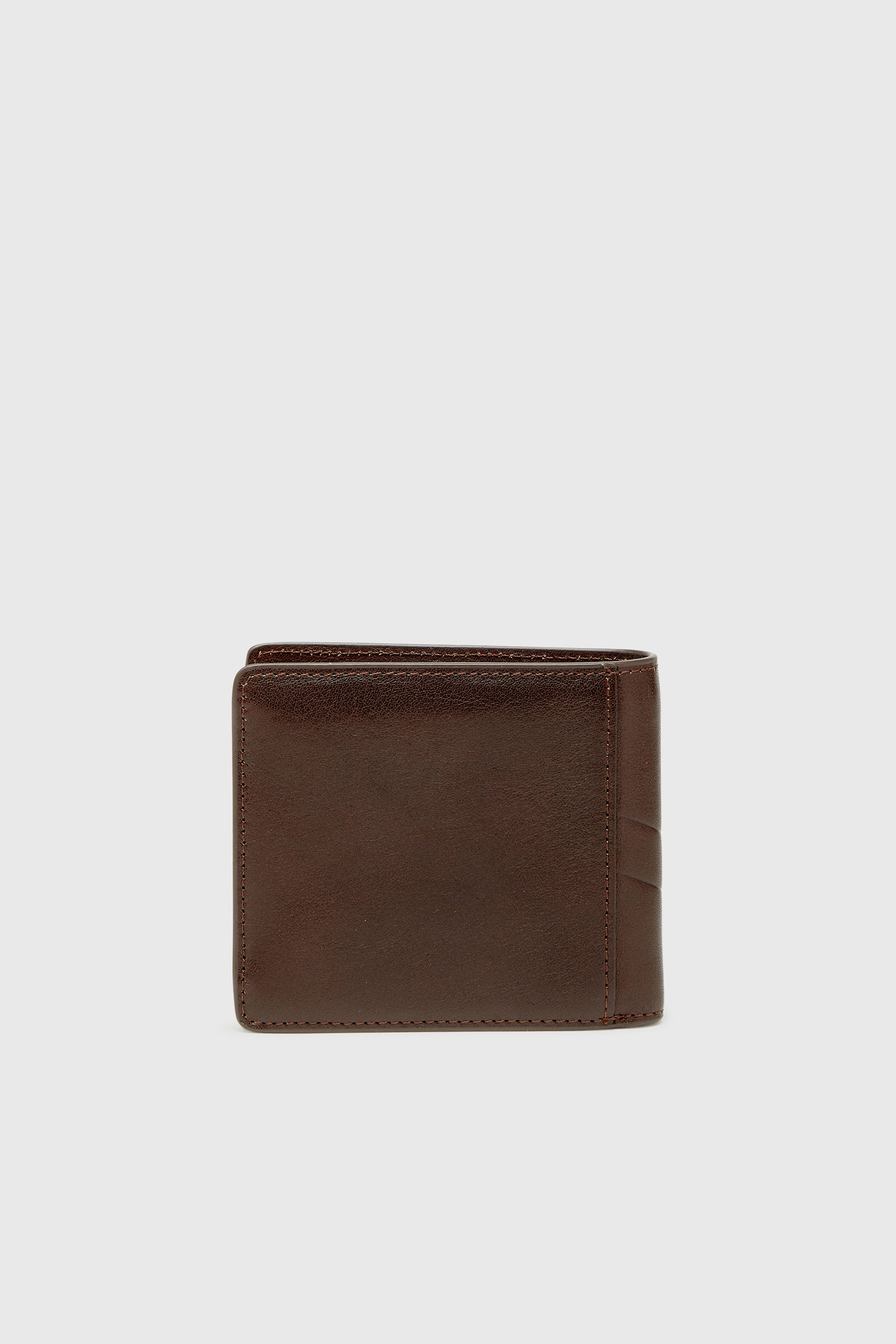 Diesel - FLAG-D BI-FOLD COIN S 3D, Portafoglio in pelle a doppia piega con logo in rilievo Uomo in Marrone - 1