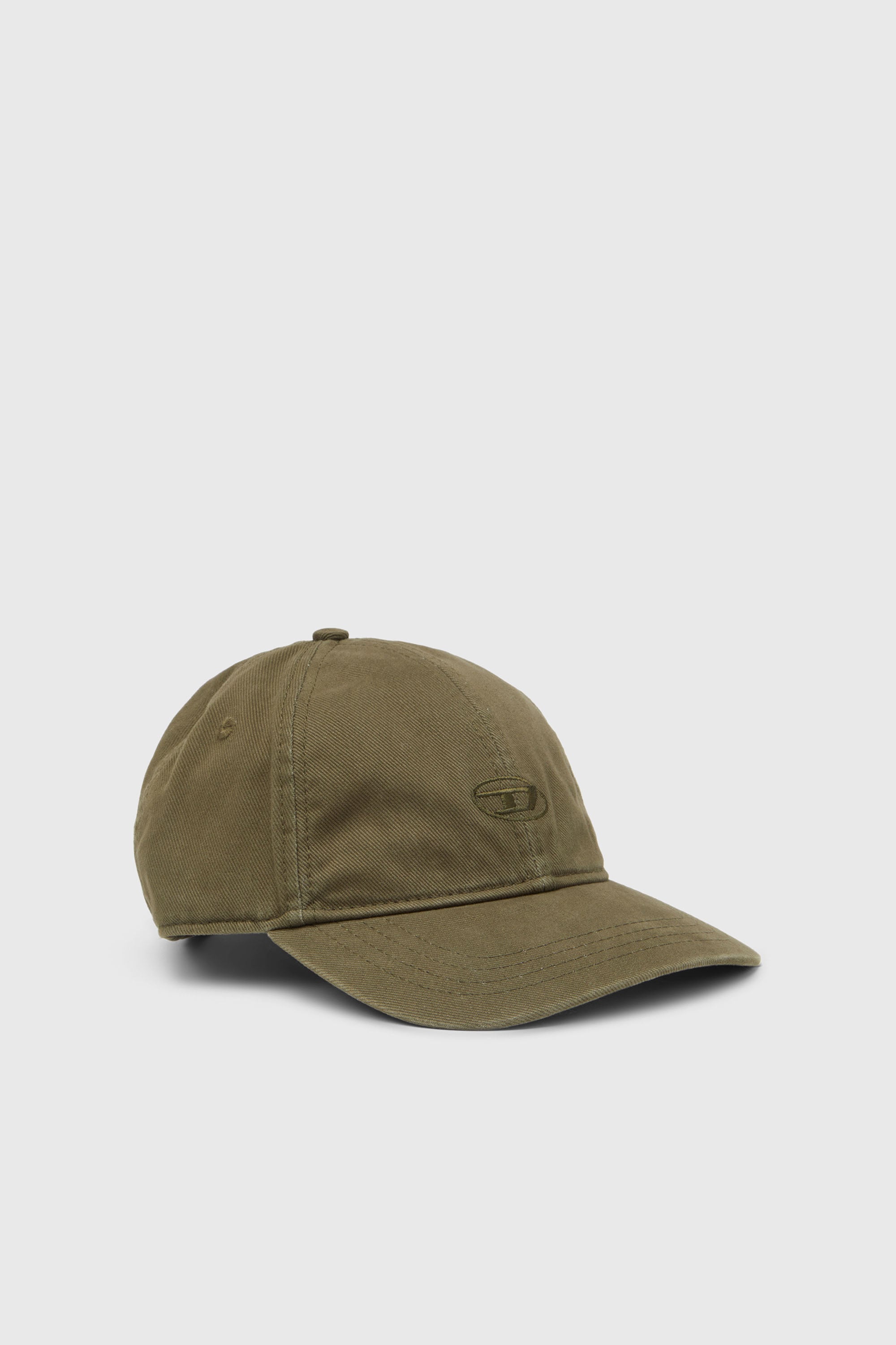 Diesel - C-RUN-WASH, Baseball cap in twill di cotone lavato Uomo in Verde - 1