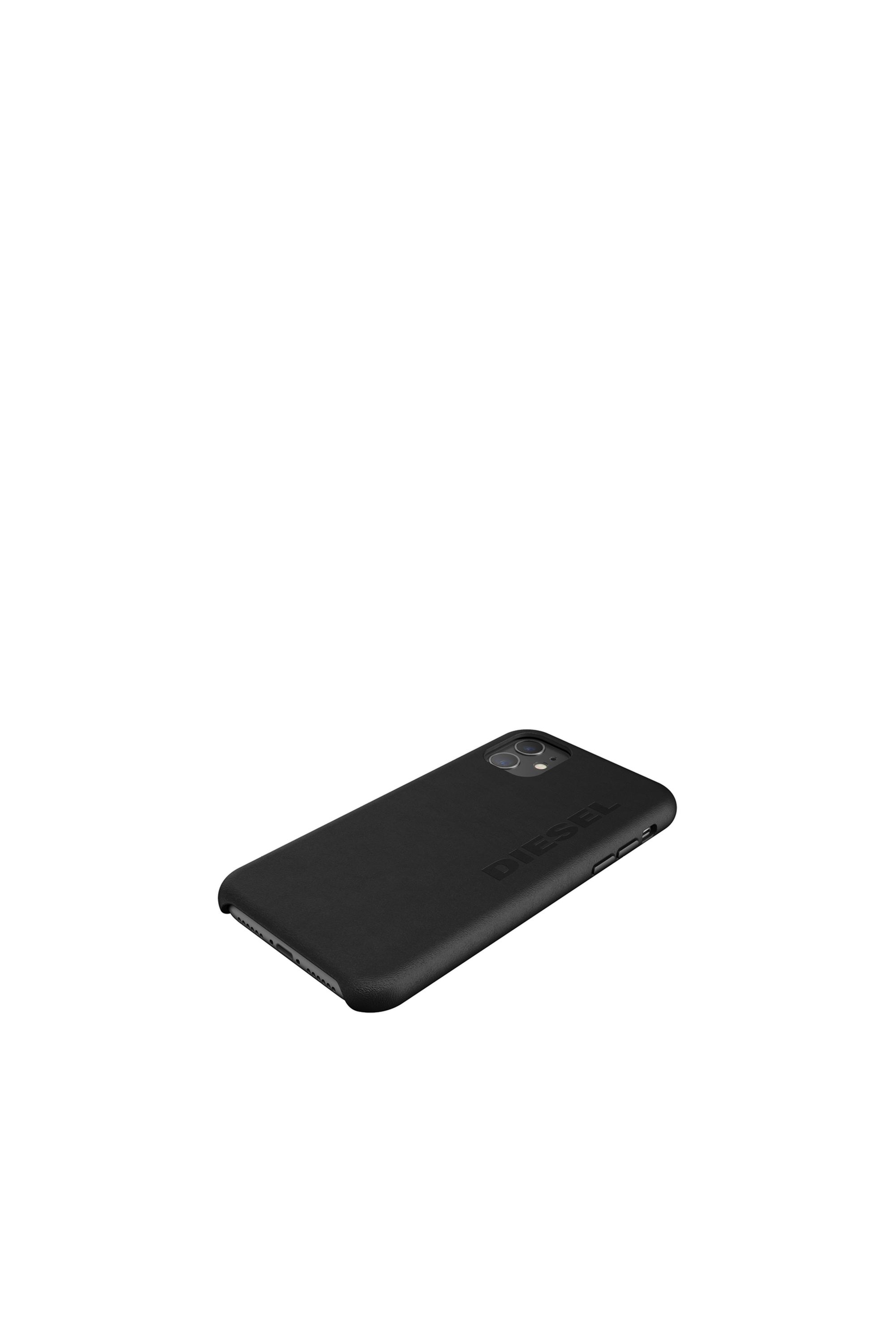 Diesel - 42001 STANDARD CASE, Cover in cuoio per iPhone 11 Unisex in Nero - 4