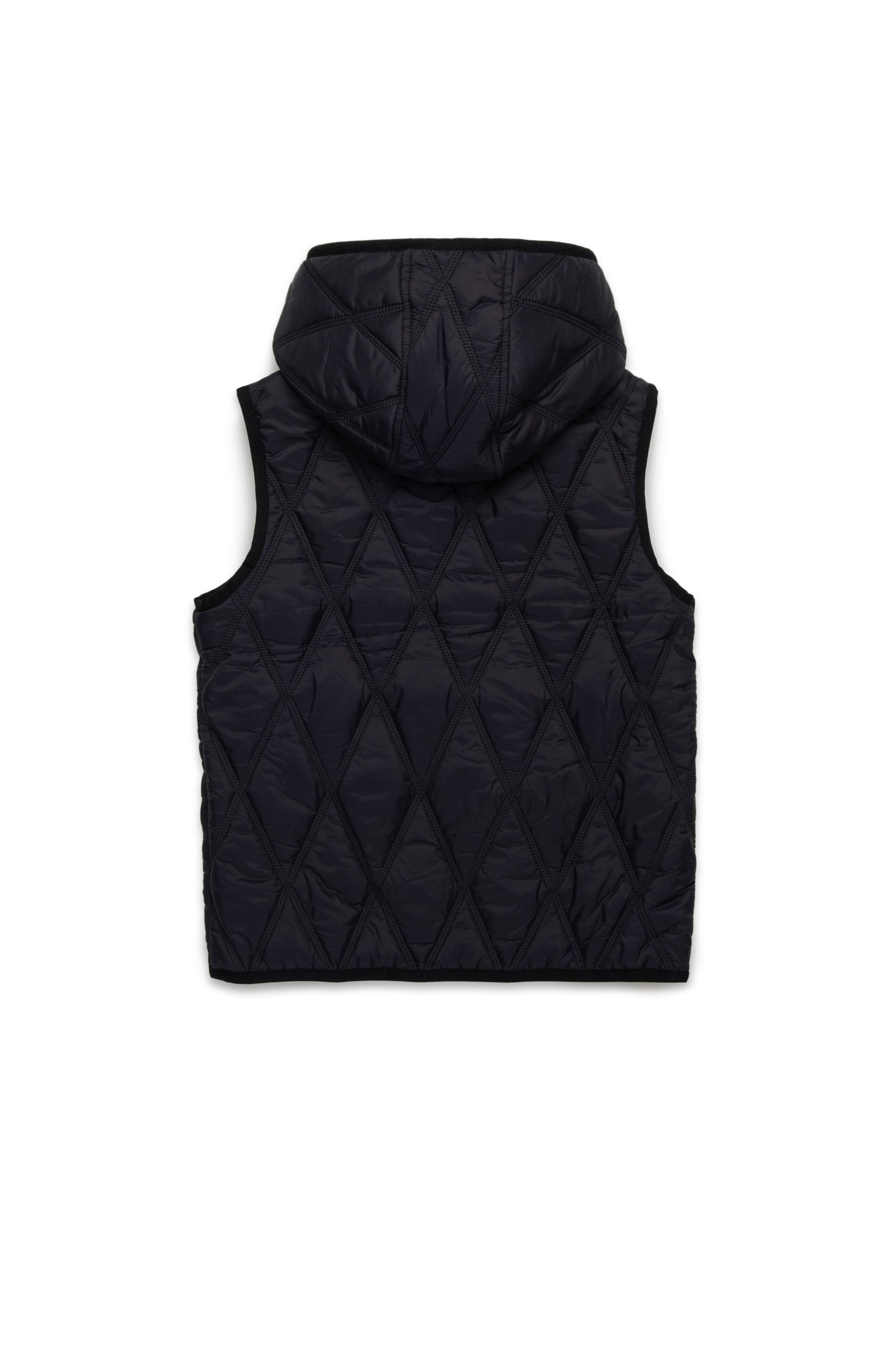 Diesel - JFOKKLOGO, Gilet in nylon trapuntato con cappuccio Unisex in Nero - 2