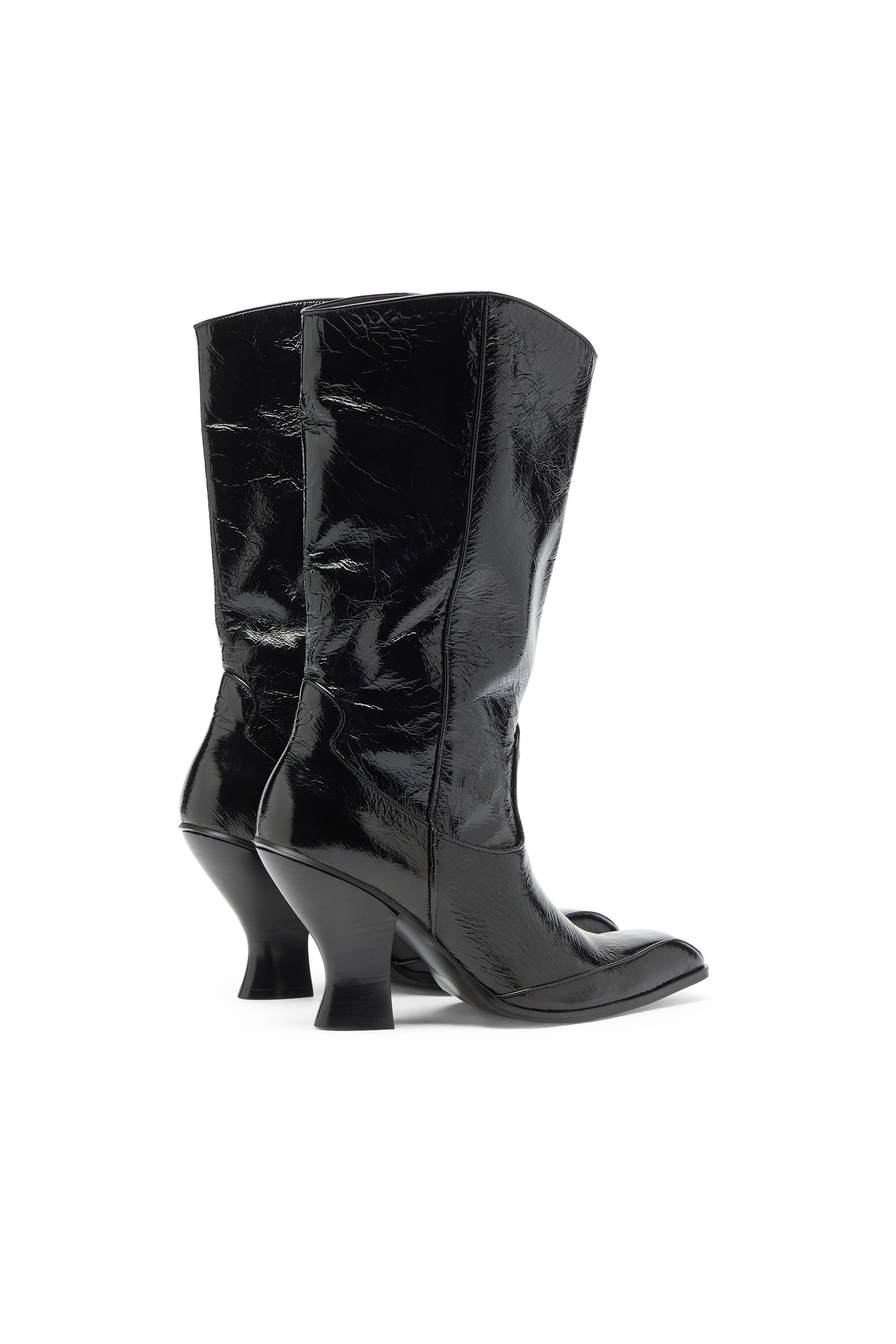 Diesel - D-LUFFY-75-TUBE, D-Luffy - Stivali al ginocchio in vernice Donna in Nero - 3