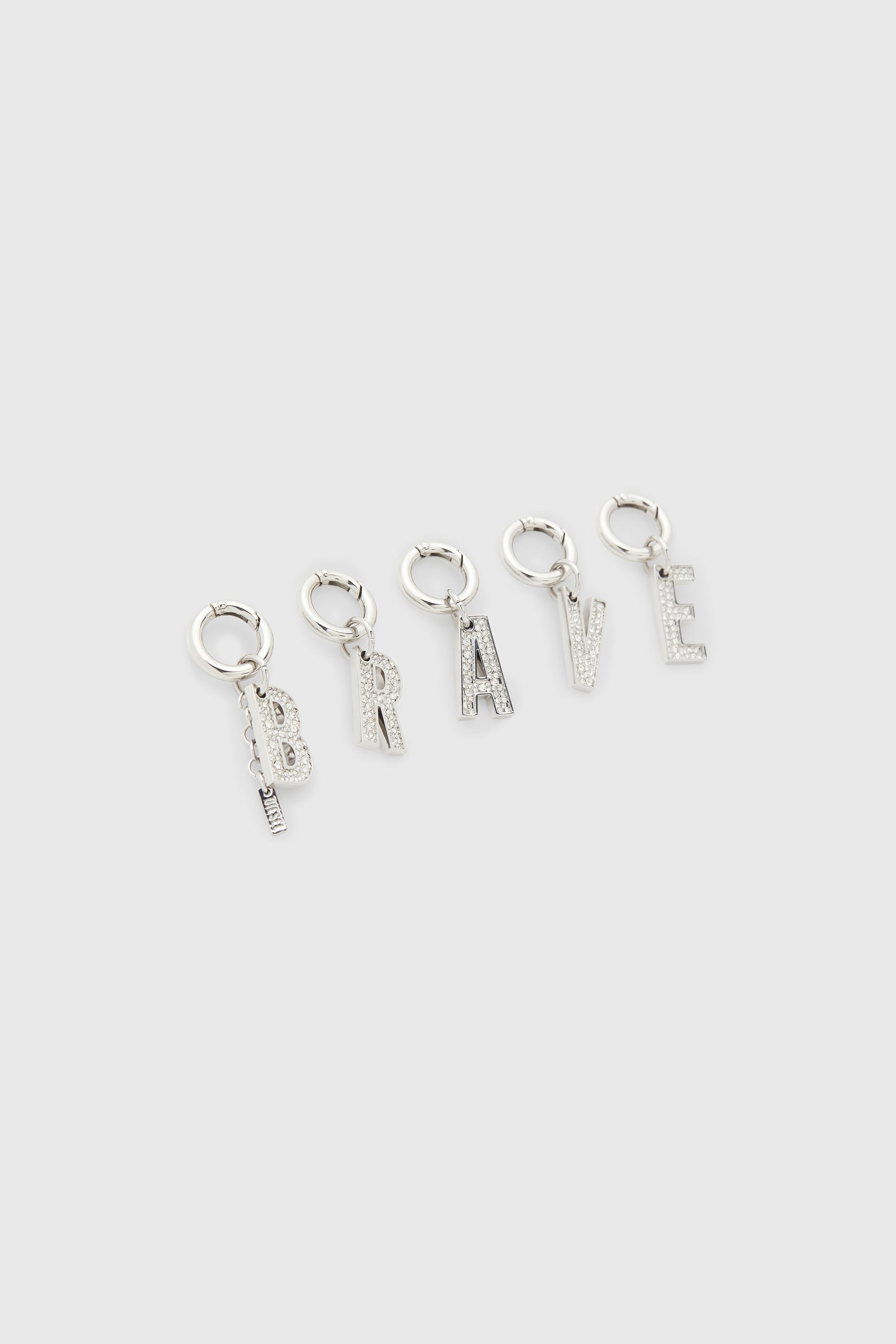 Diesel - CHARM-BRAVE, Woman's Metal BRAVE charms with rhinestones in Silver - 2