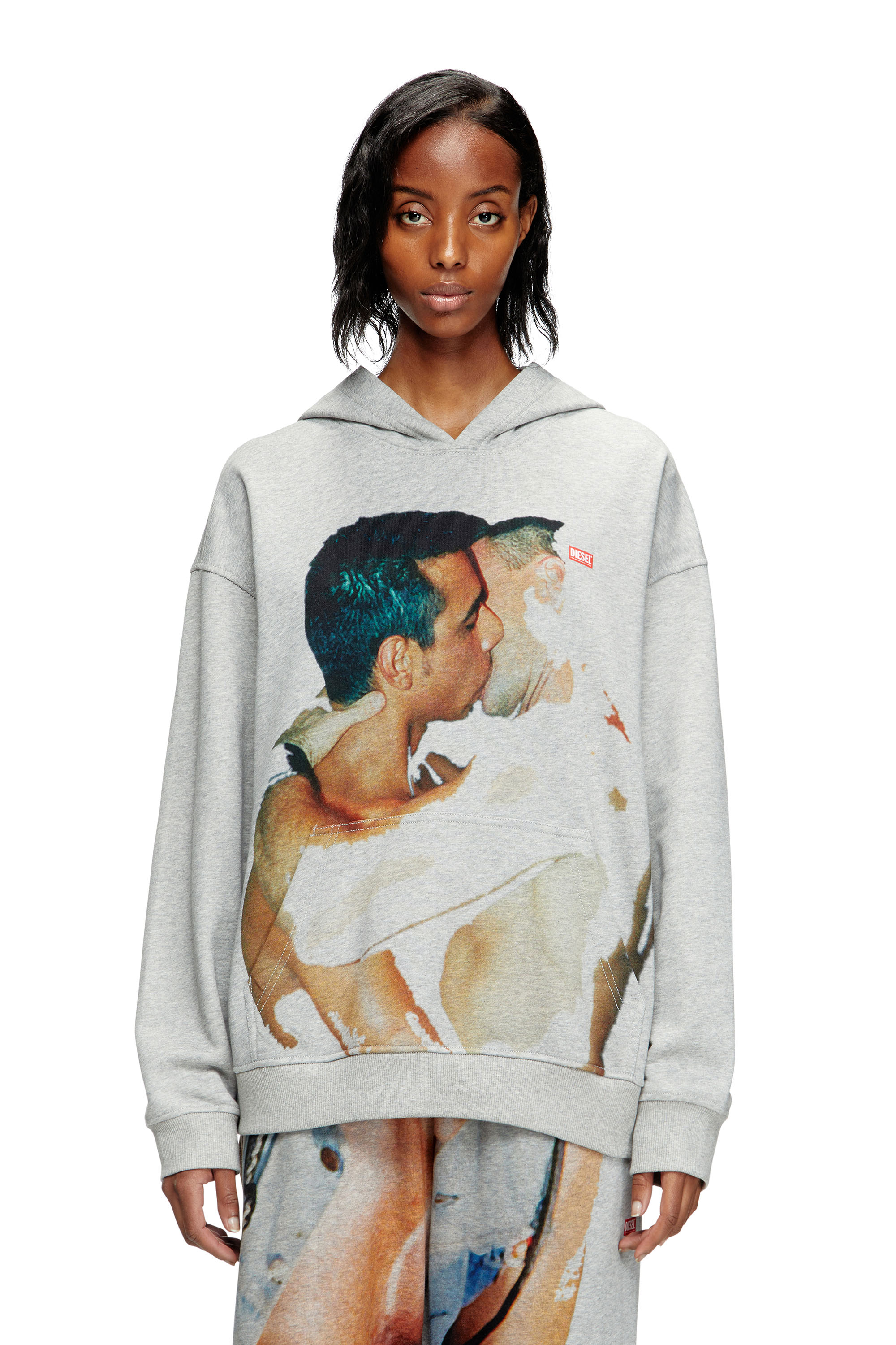 Diesel - PR-S-BOXT-HOOD-TOM25, Hoodie con stampa grafica Unisex in Grigio - 5