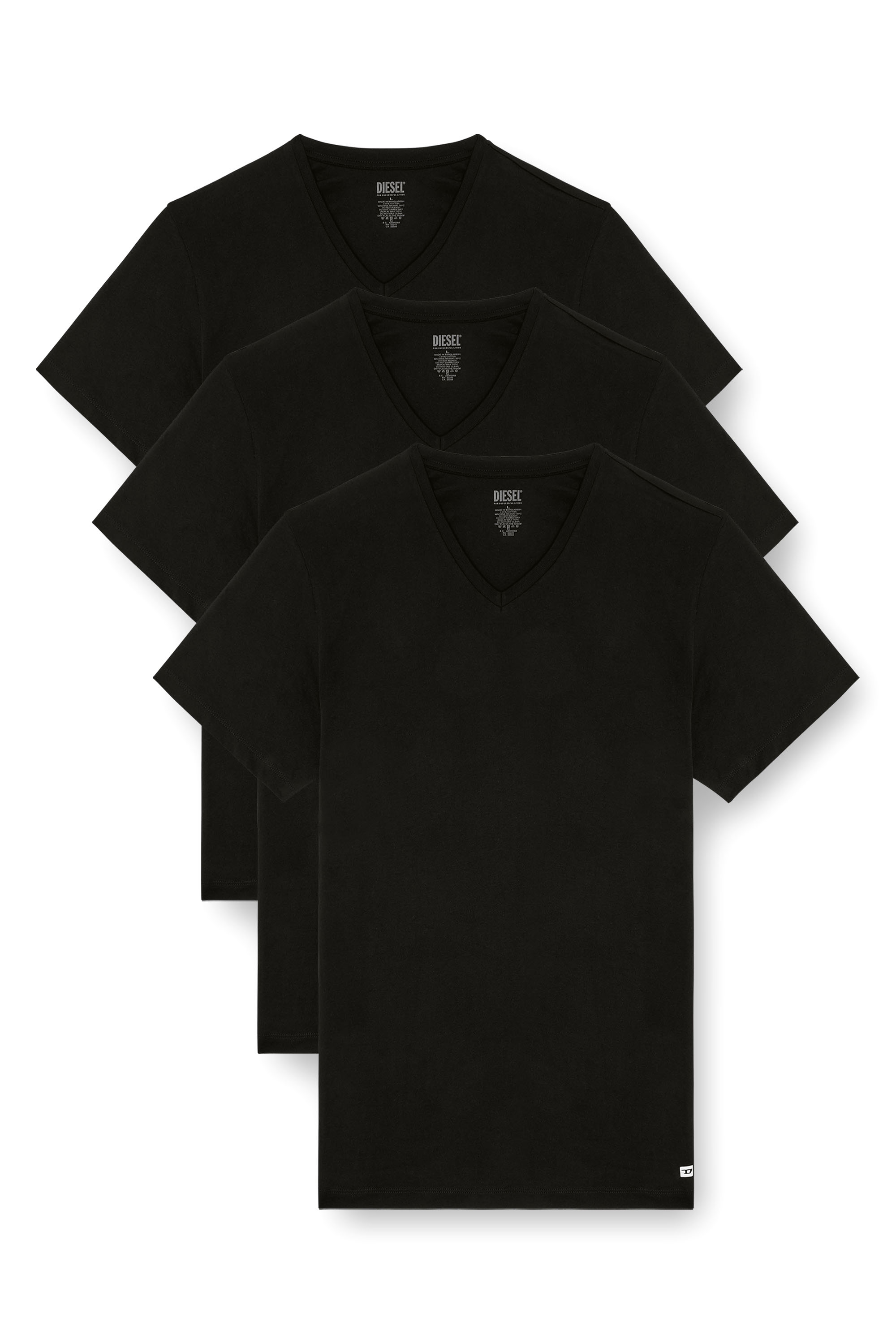 Diesel - MICHAEL-D-BOX-3PACK, Set da tre di T-shirt con scollo a V Uomo in Nero - 1