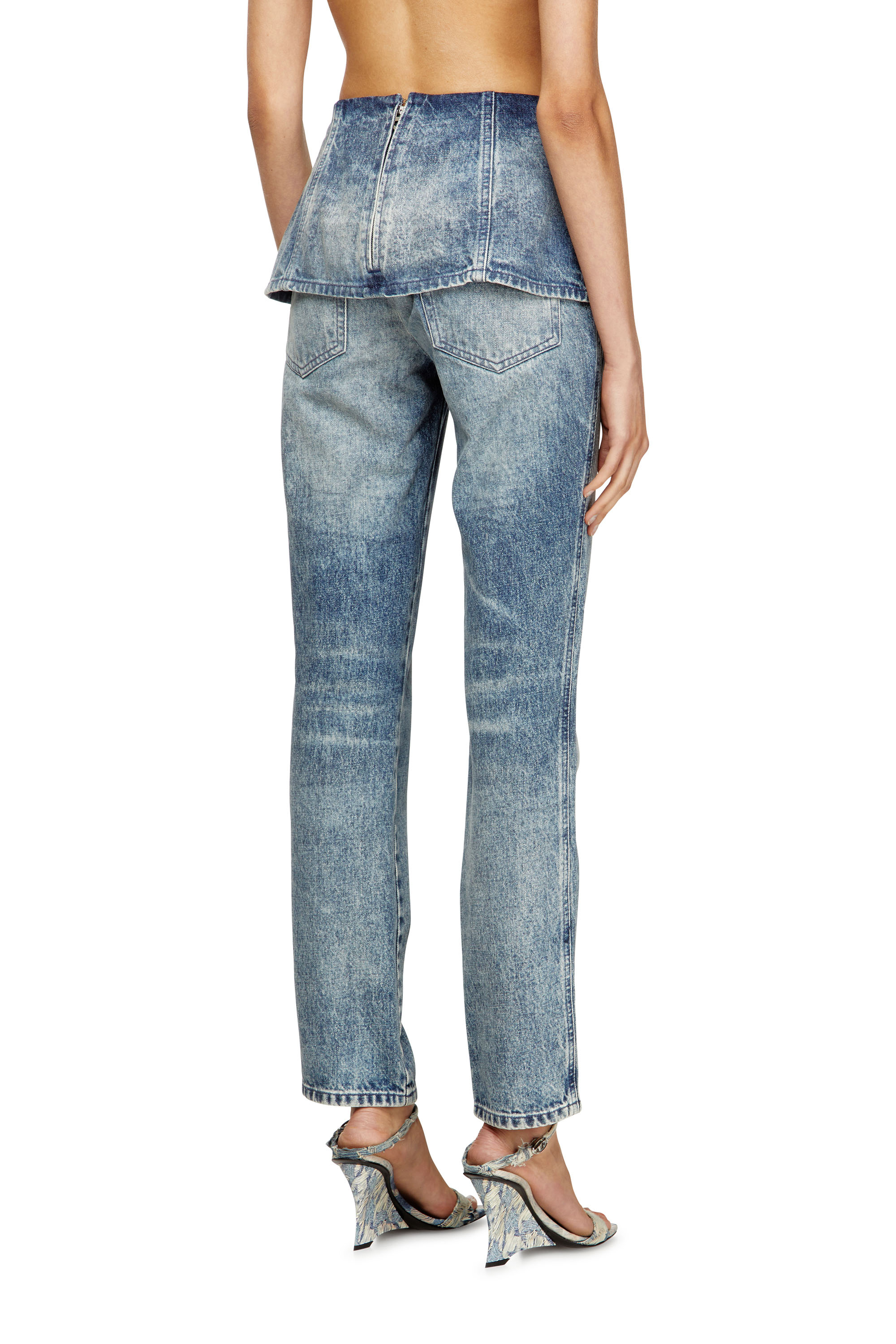 Diesel - Slim Jeans D-Hourjian 007DA Donna, Blu Chiaro - Image 4