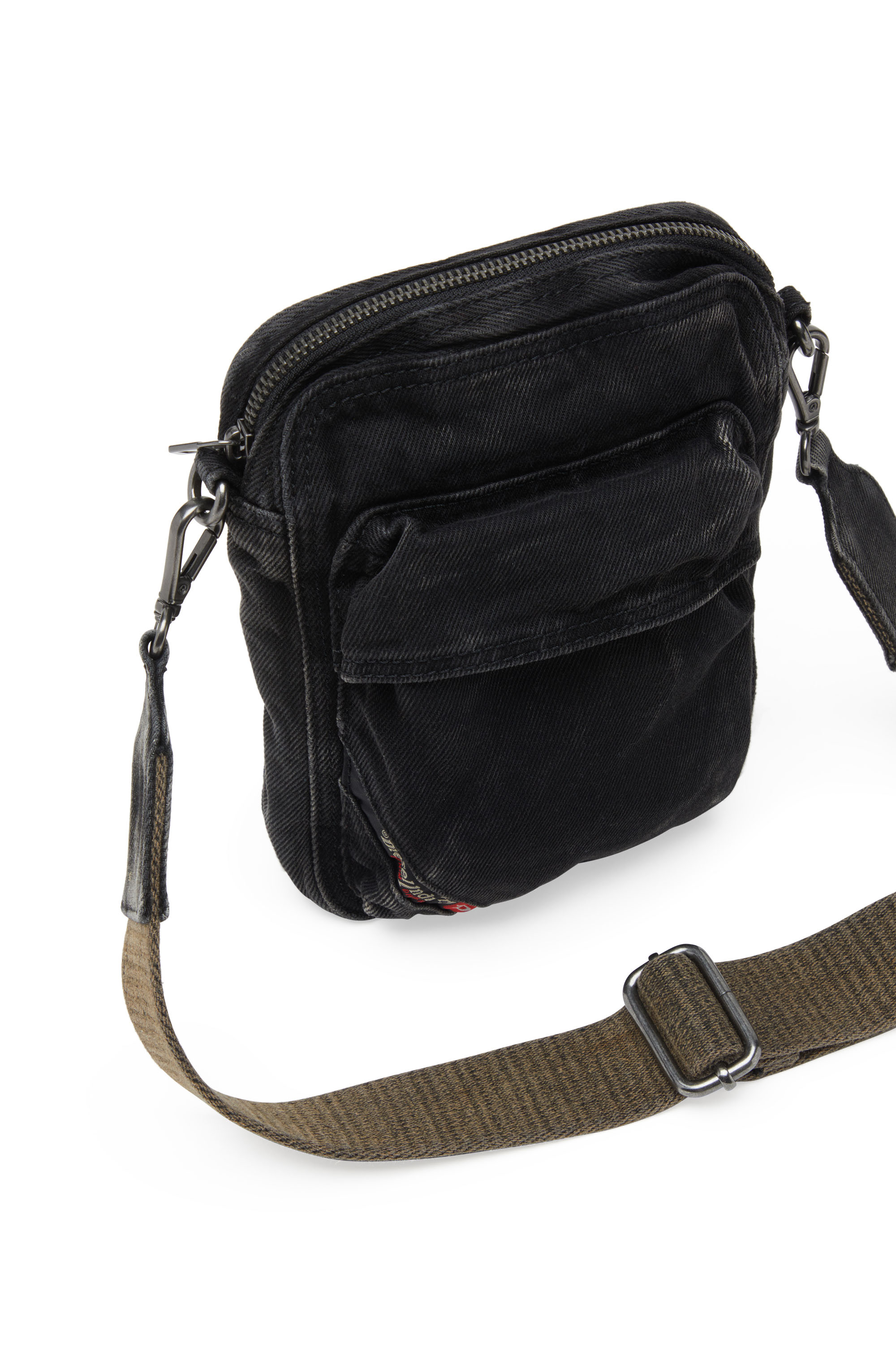 Diesel - MULTI-PKTS CROSSBODY X, Multi-Pkts-Borsa crossbody in denim washed Uomo in Nero - 4