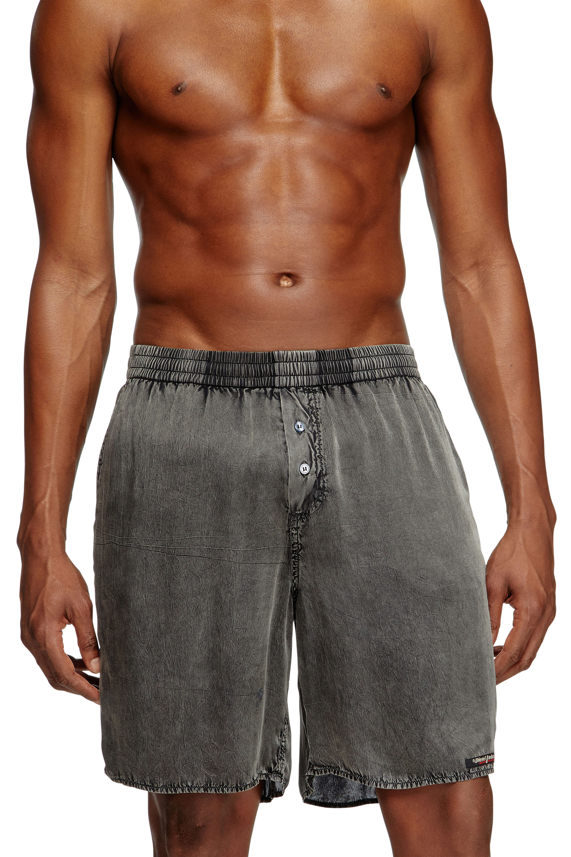 Diesel - SILVO-DNM, Boxer extra lunghi effetto denim Uomo in Grigio - 1
