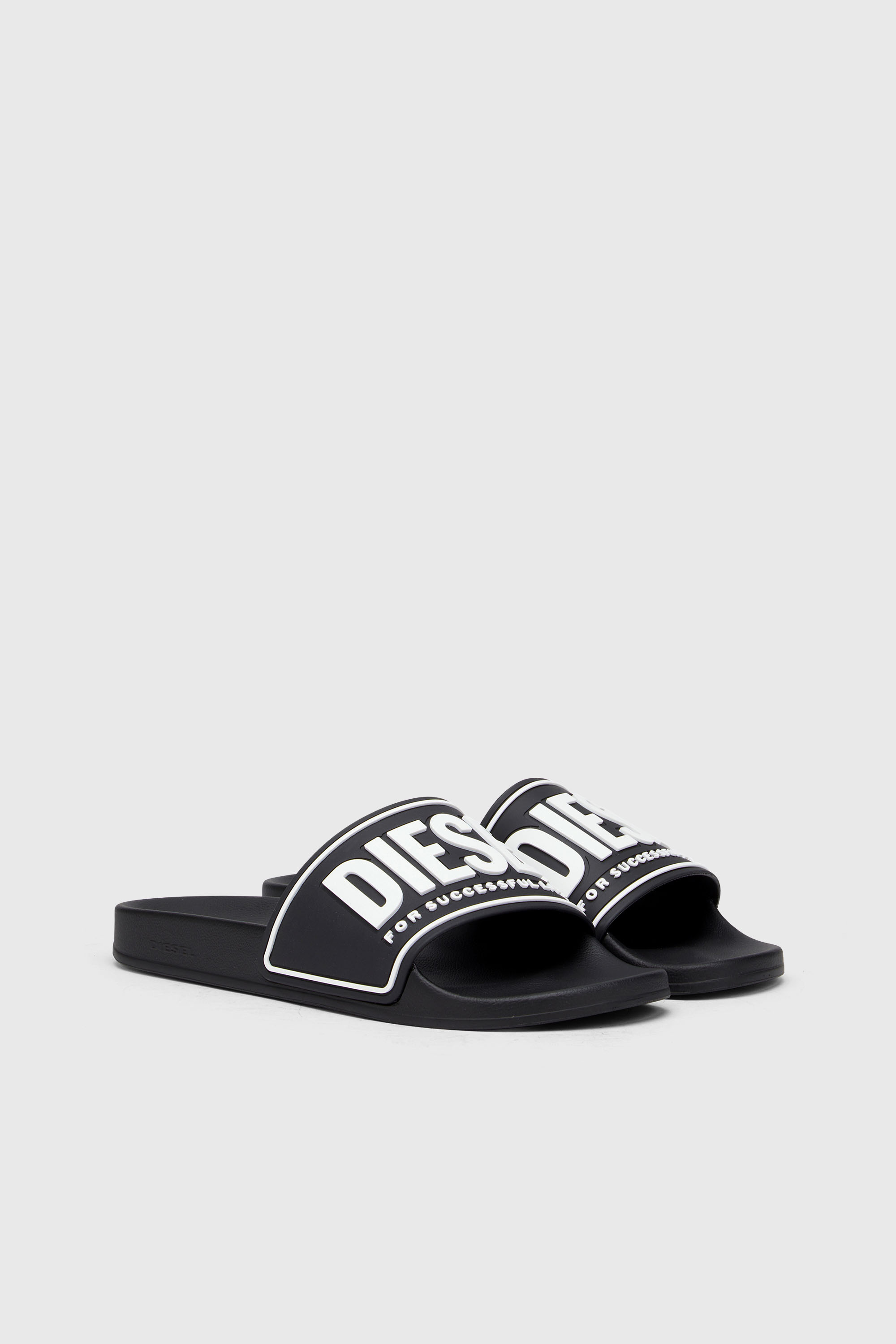 Diesel - SA-MAYEMI CC, Sa-Mayemi-Ciabatte da piscina con logo 3D Uomo in Nero - 2