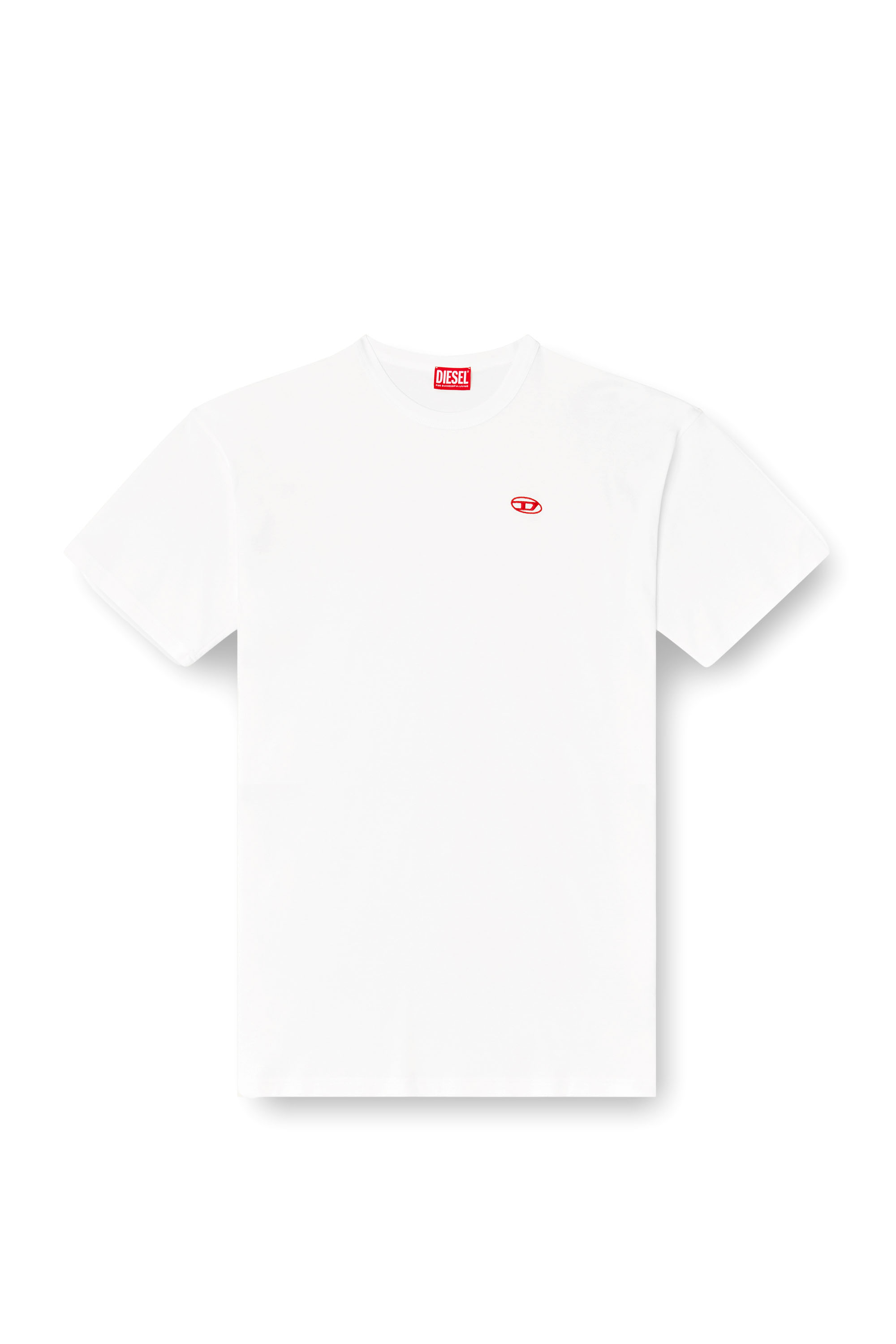 Diesel - T-BOXT-T6, T-shirt con logo Oval D rosso Uomo in Bianco - 3