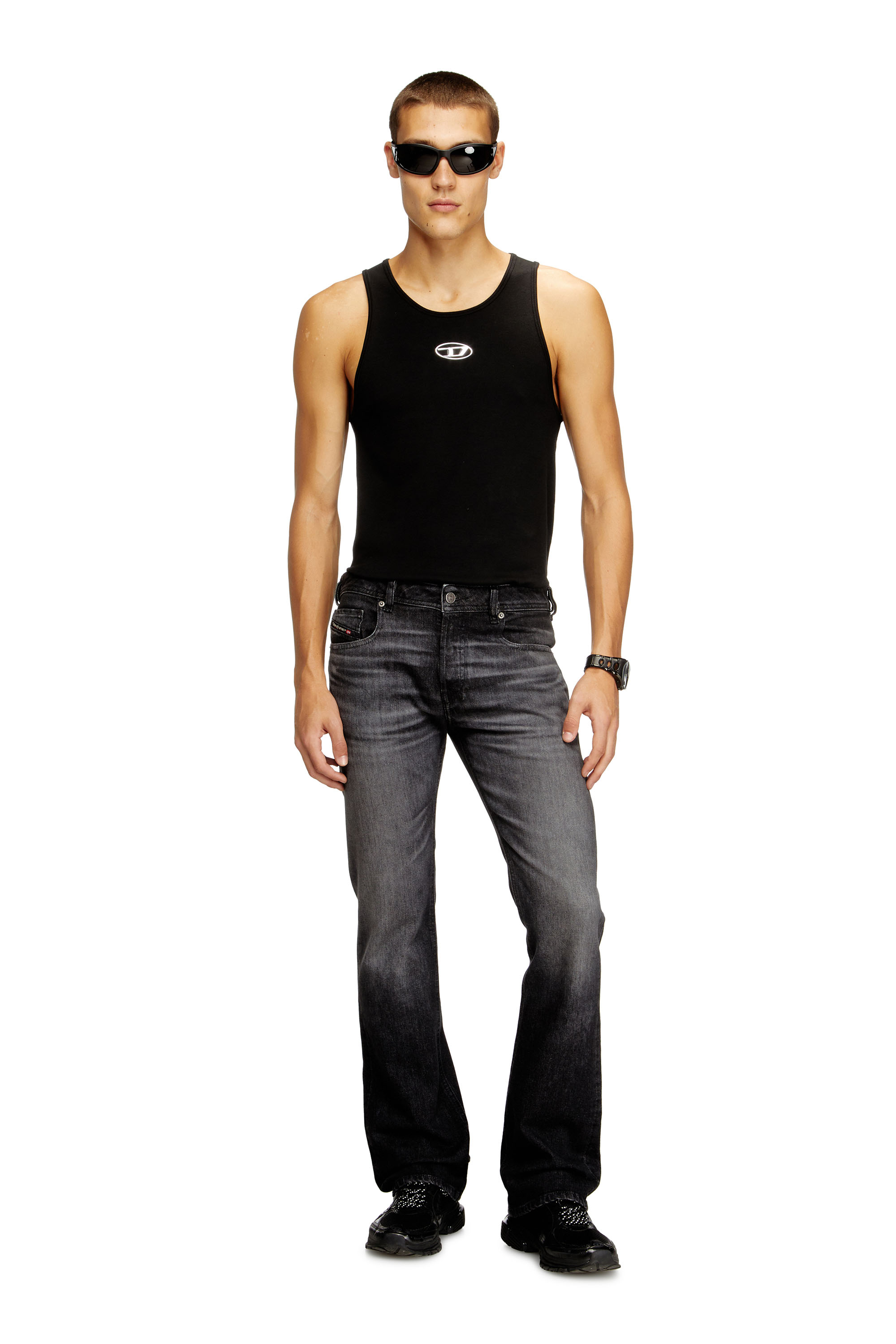 Diesel - Bootcut Jeans 2007 Zatiny 09N48 Uomo, Nero/Grigio scuro - Image 2