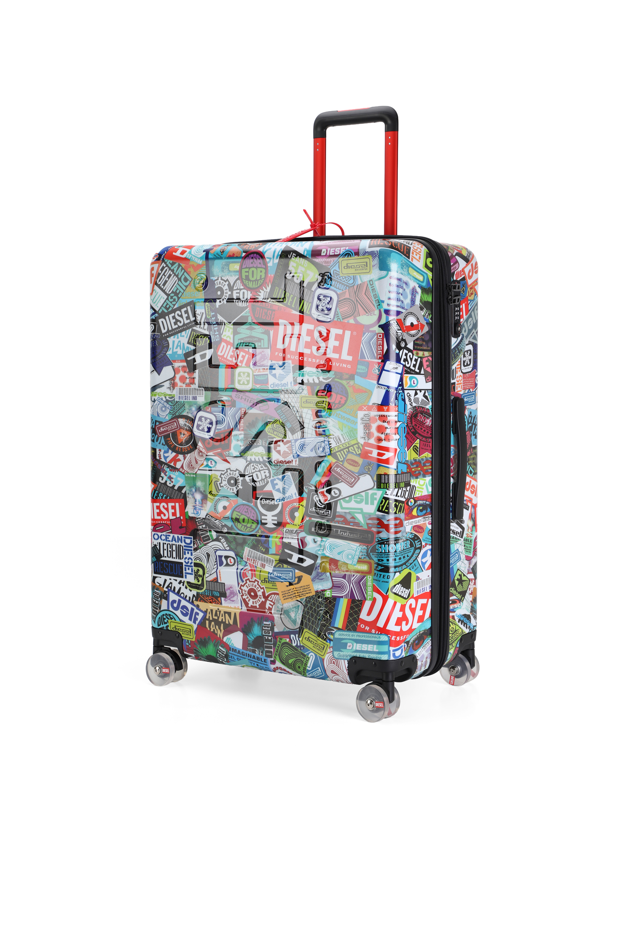 Diesel - DIESEL PC PRINTED TROLLEY-STICKERS- DSL0, Valigia stile sticker taglia L Unisex in Multicolor - 5