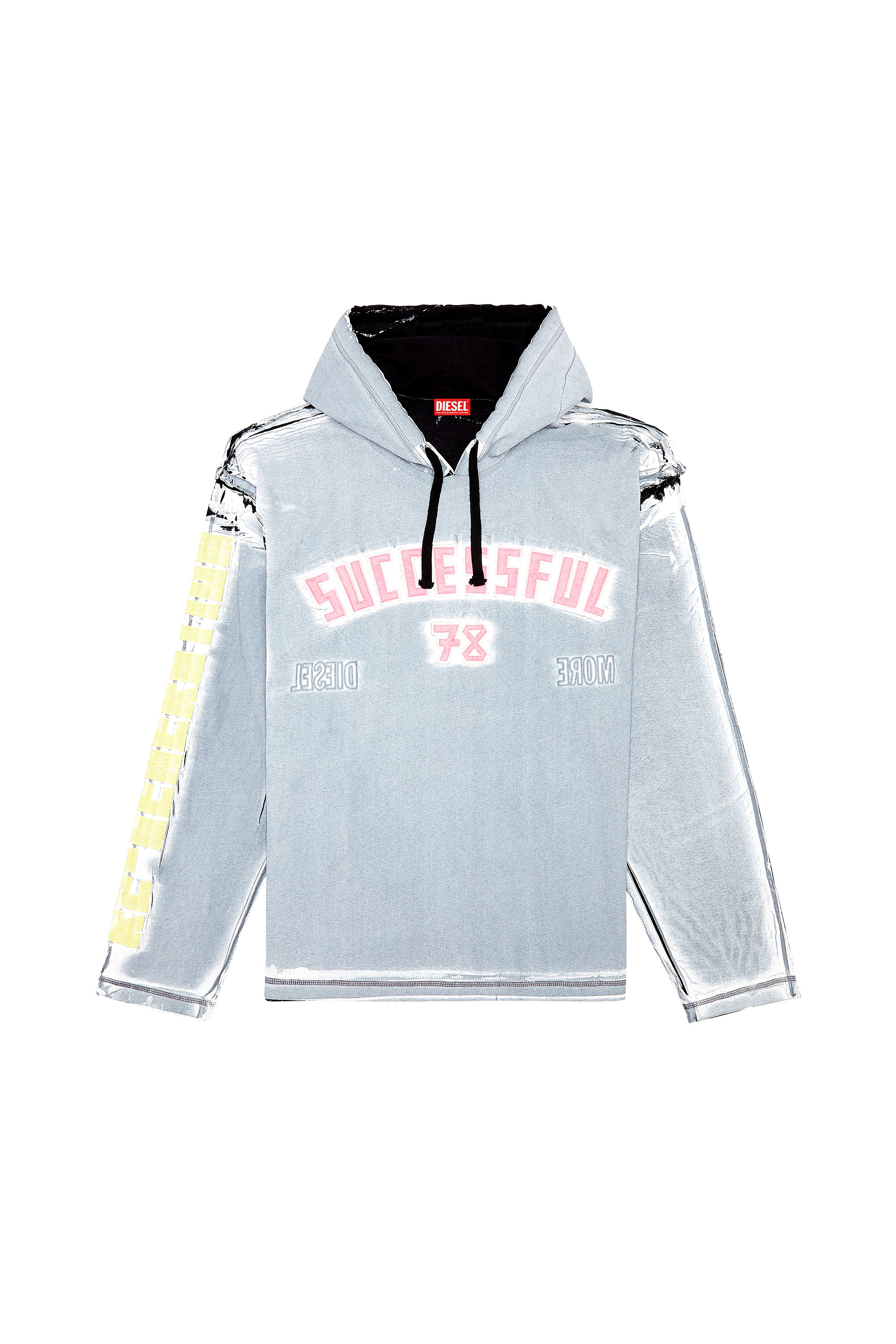 Diesel - T-NABEL-HOOD-LS, Nero/Blu - Image 3