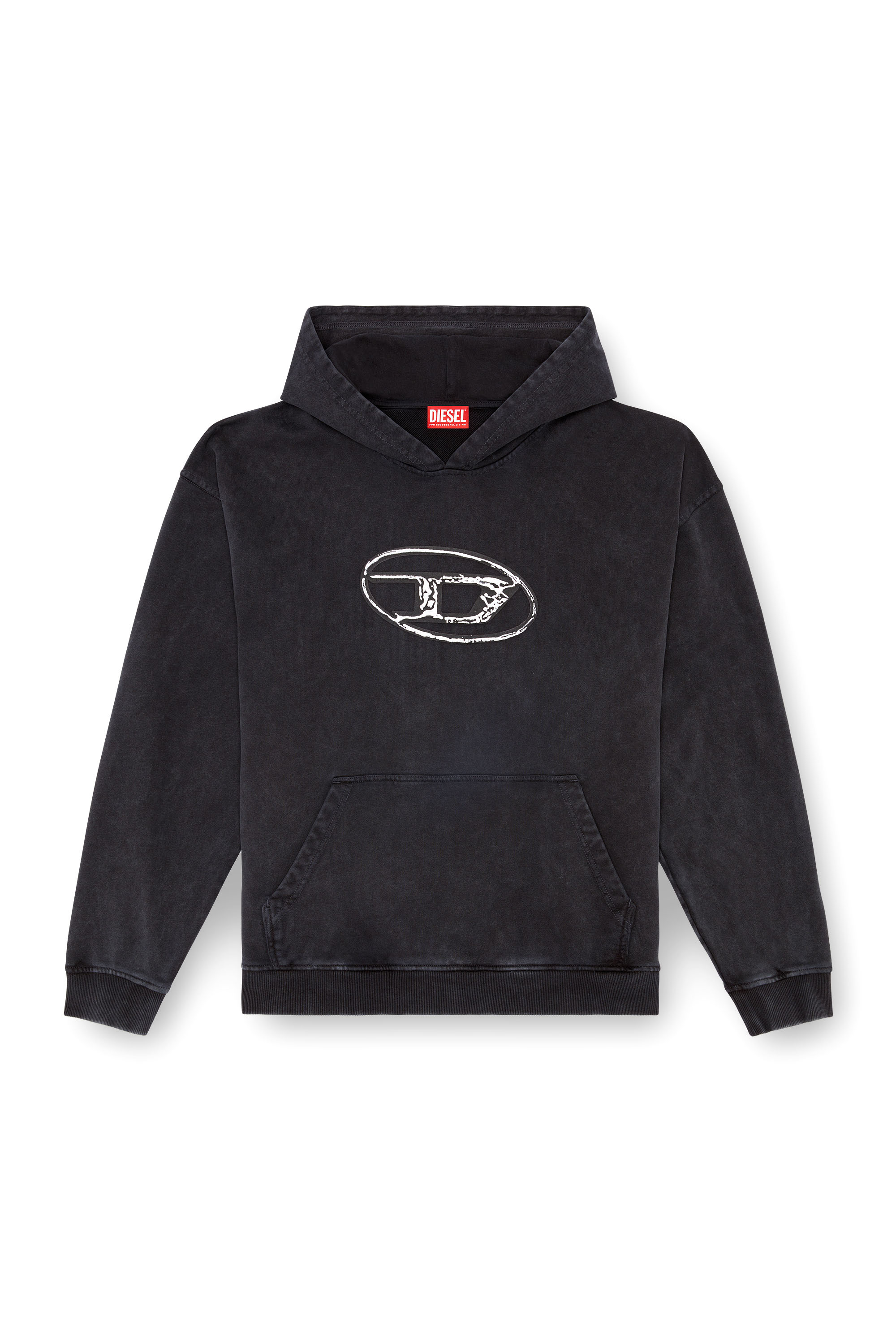 Diesel - S-BOXT-HOOD-Q7, Uomo Hoodie con stampa logo a strati in Nero - Image 3