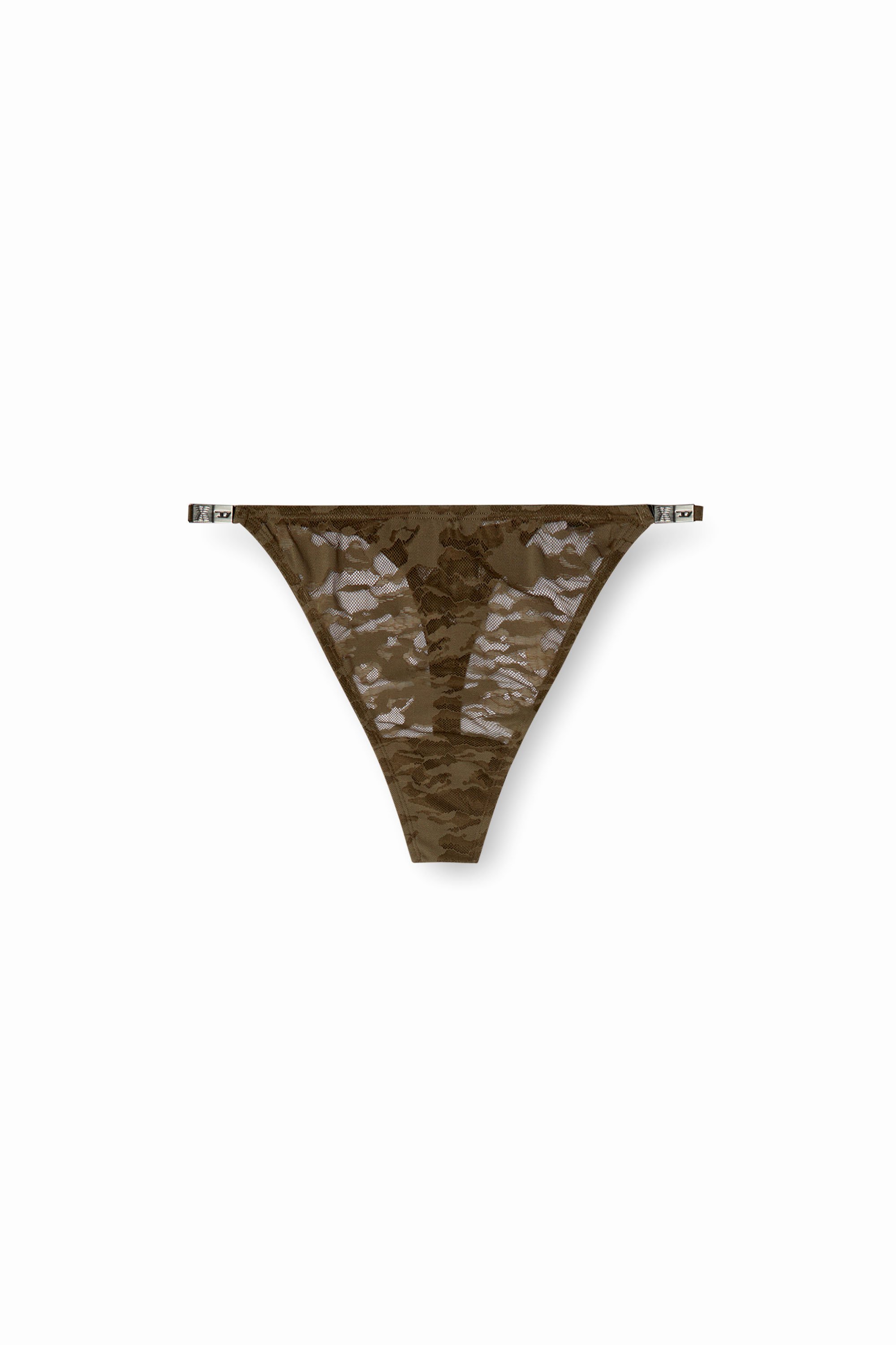 Diesel - C-CAMO-LACE-STRING-THONG, Perizoma in pizzo camouflage Donna in Marrone - 4