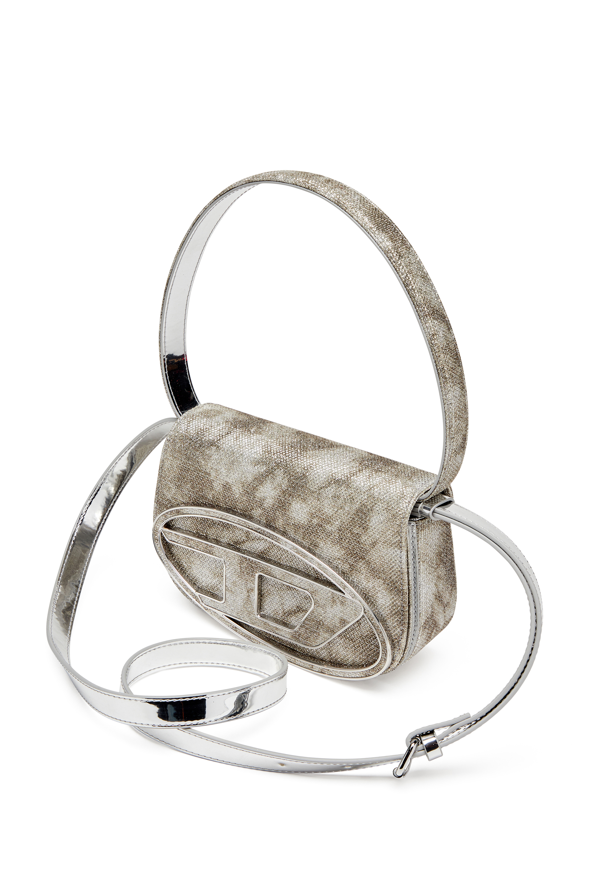 Diesel - 1DR, 1DR-Iconica borsa a spalla in tessuto brillante Donna in Verde - 5