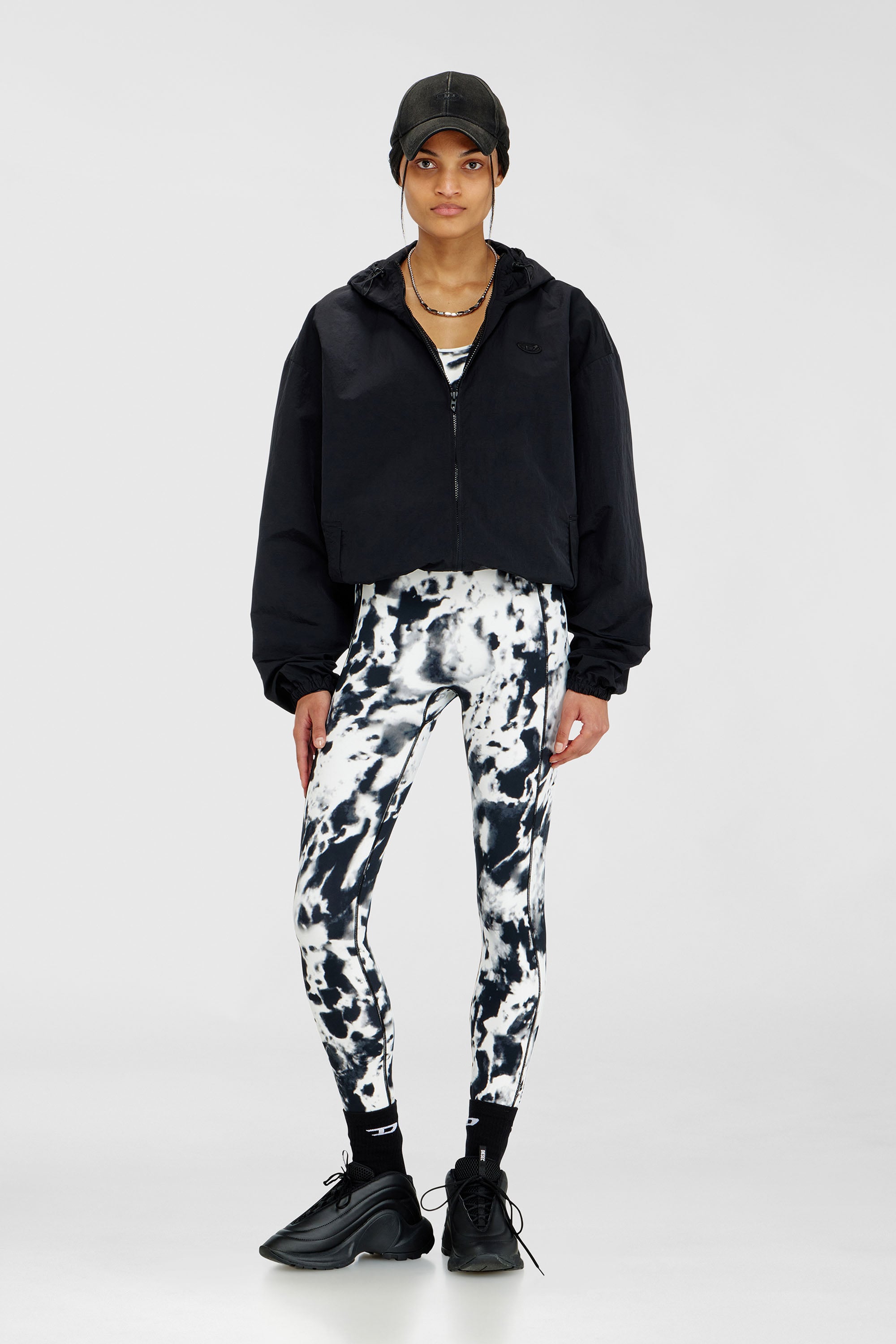 Diesel - ADELINE-D-POP, Leggings in microfibra stampata Donna in Multicolor - 1