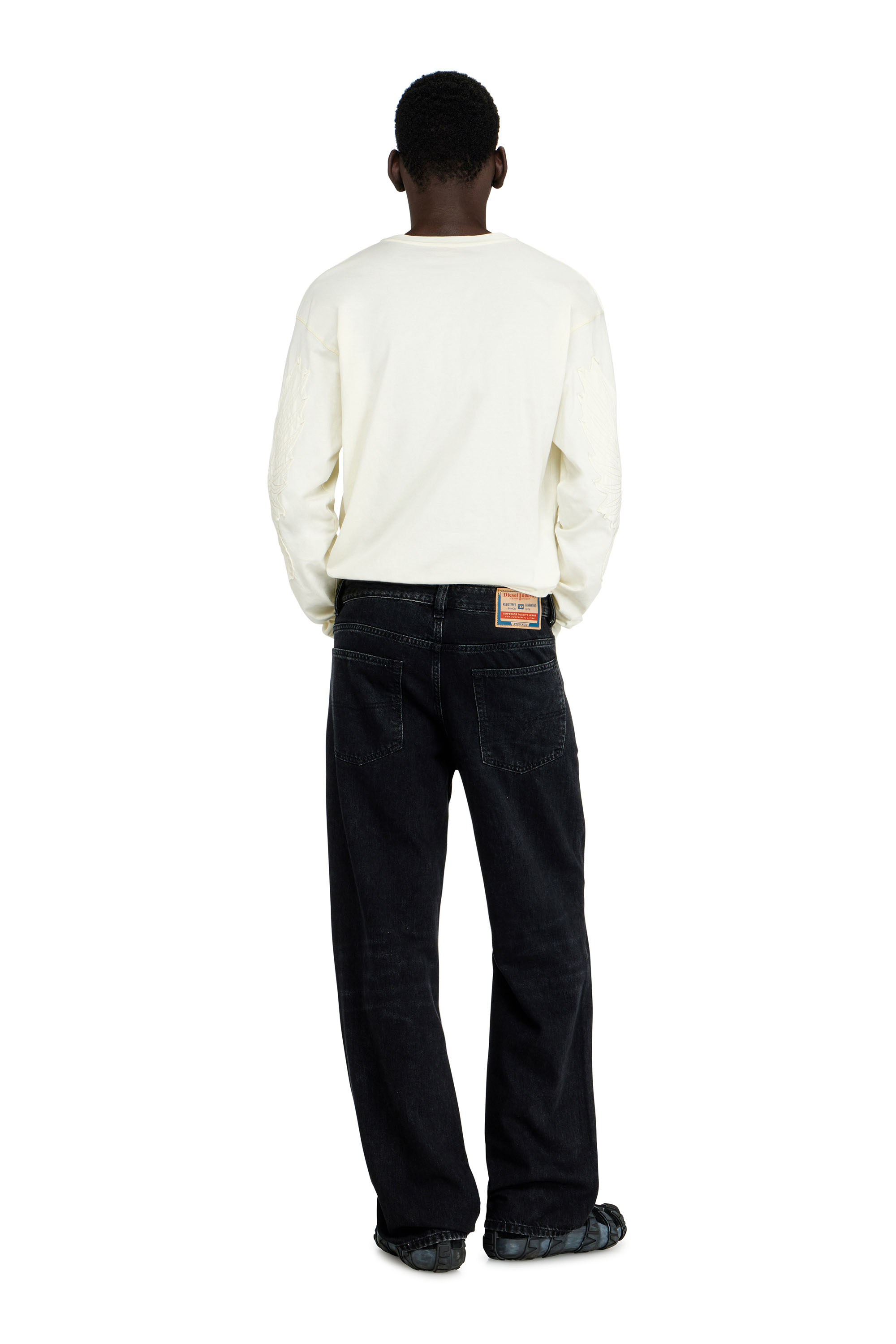 Diesel - Relaxed Jeans 2001 D-Macro 09P09 Uomo, Nero/Grigio scuro - Image 3