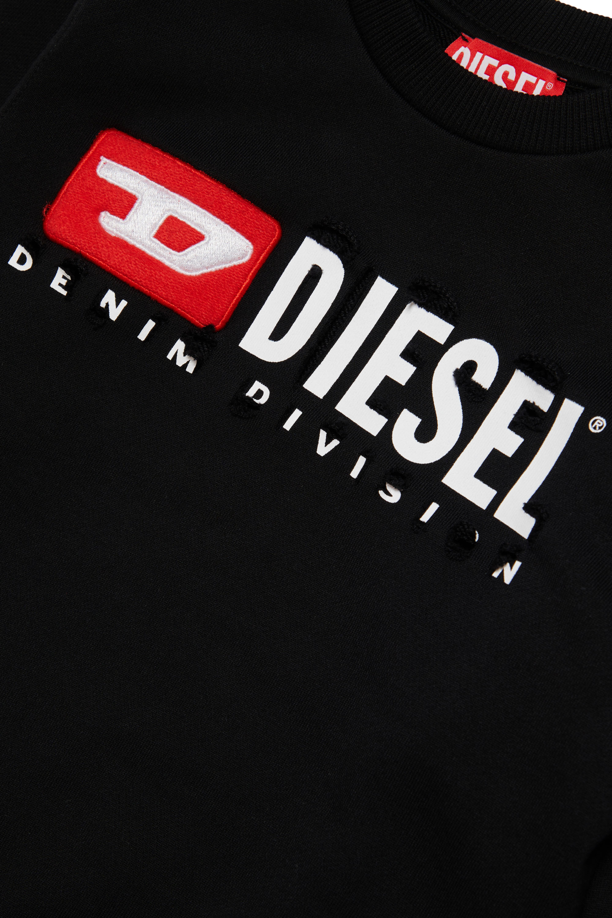 Diesel - SMACSDIVSTROYED, Man Sweatshirt with destroyed logo in Black - Image 3