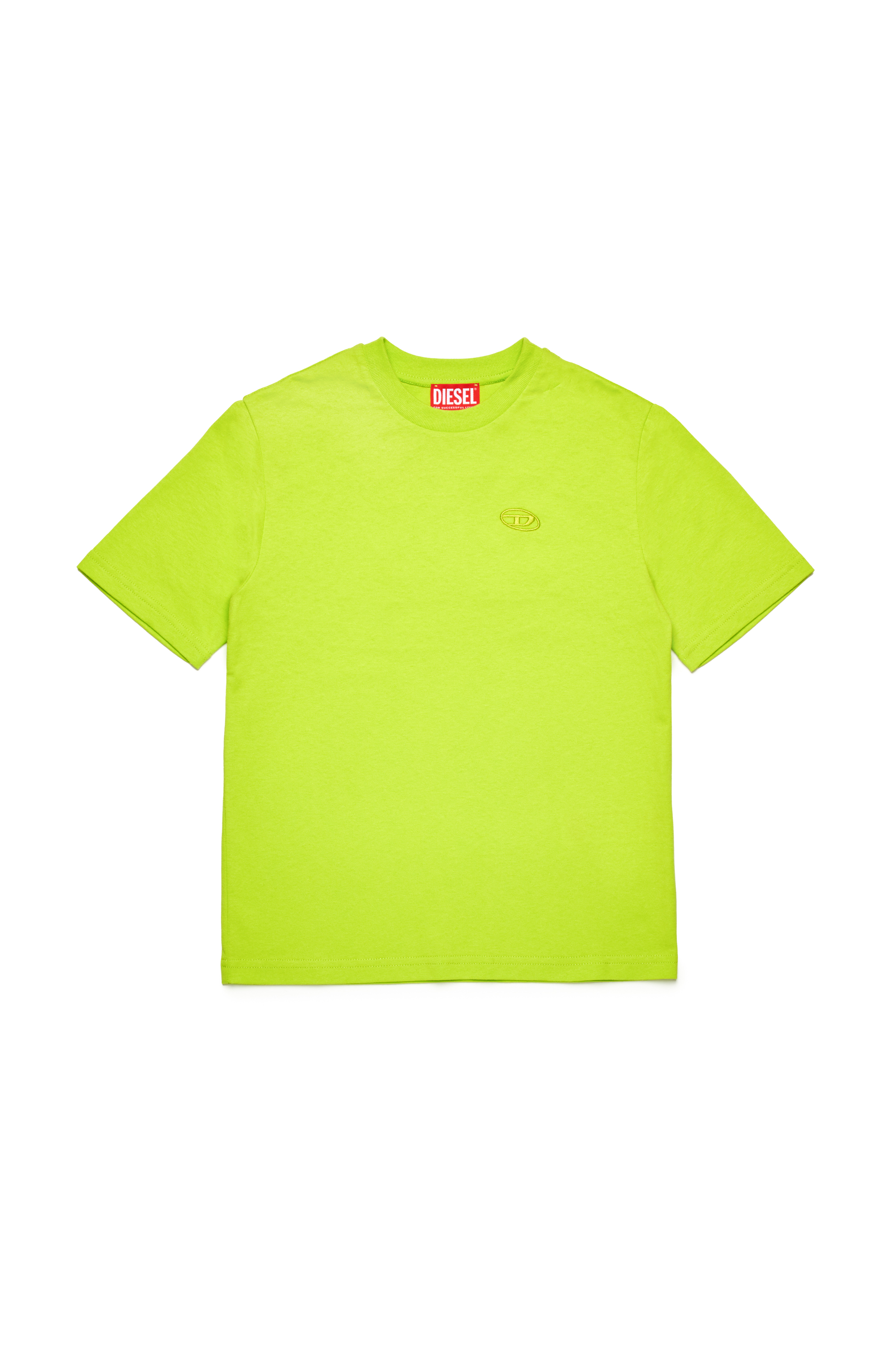 Diesel - TBOGGYMEGOVALD OVER, T-shirt con mega ricamo Oval D Uomo in Verde - 1