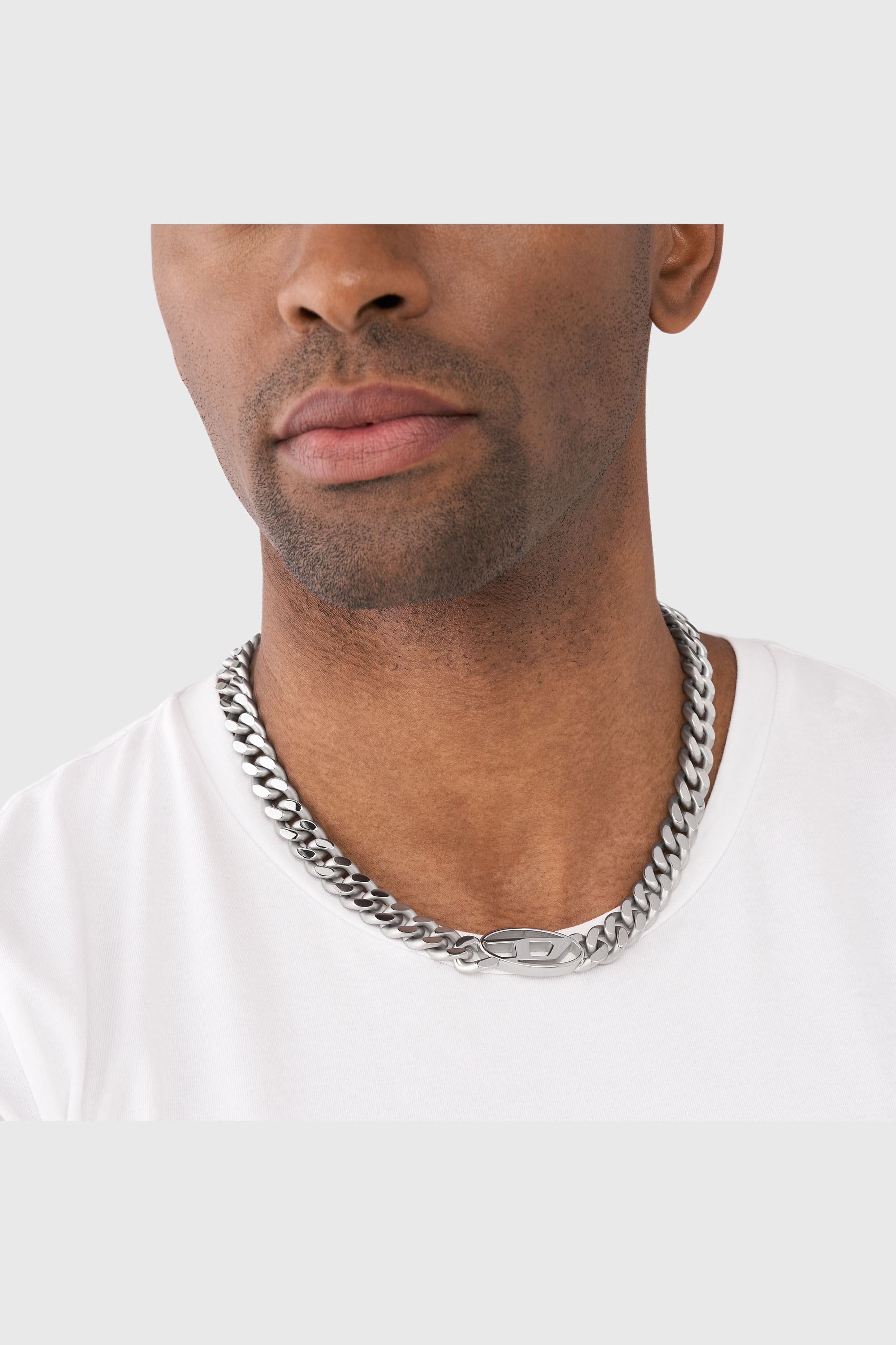 Diesel - DX1433, Choker con logo oval D Uomo in Argento - 3