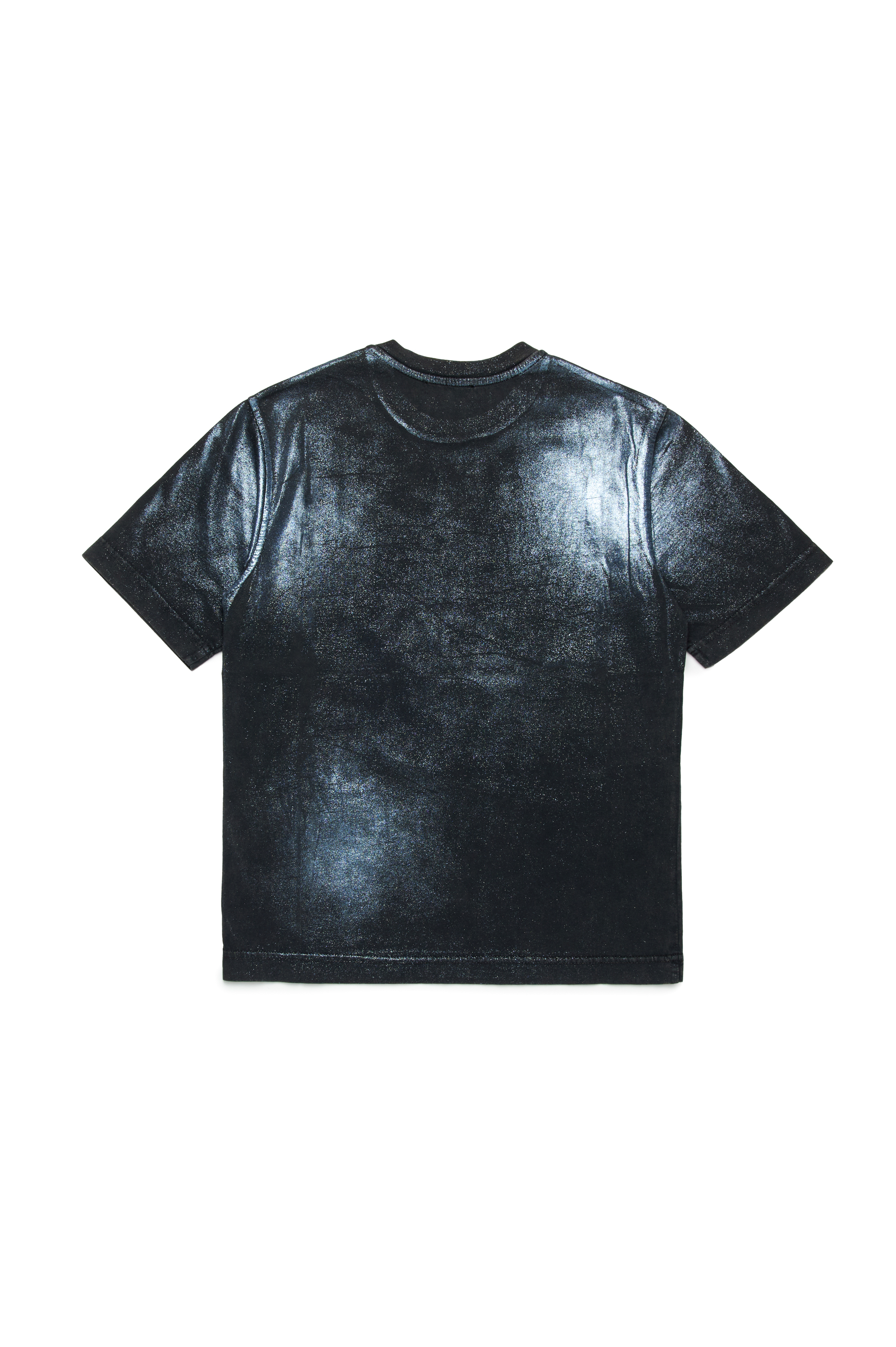 Diesel - TBUXT OVER, T-shirt sbiadita con effetto metallizzato Unisex in Nero - 2