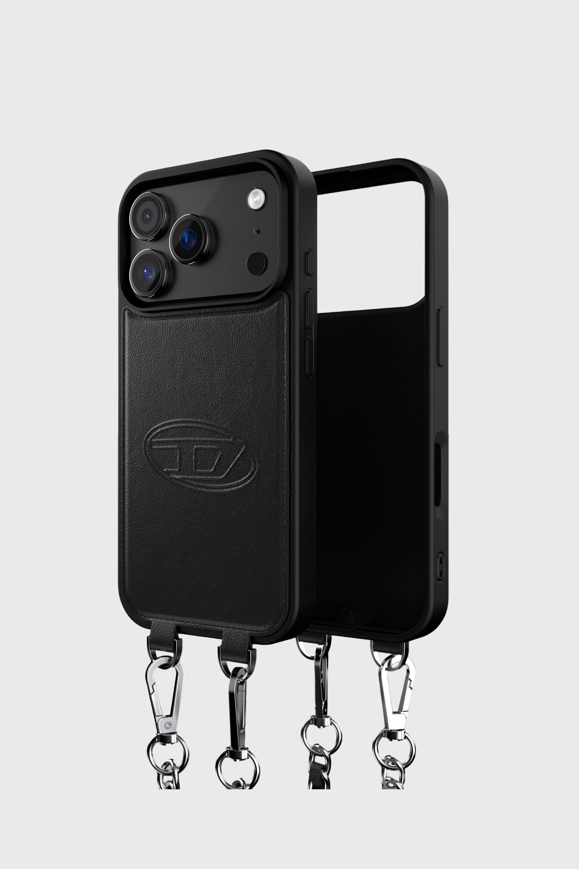 Diesel - 60662 MOULDED CASE, Cover Oval D con cinturino e MagSafe per iPhone 17 Pro Unisex in Nero - 1
