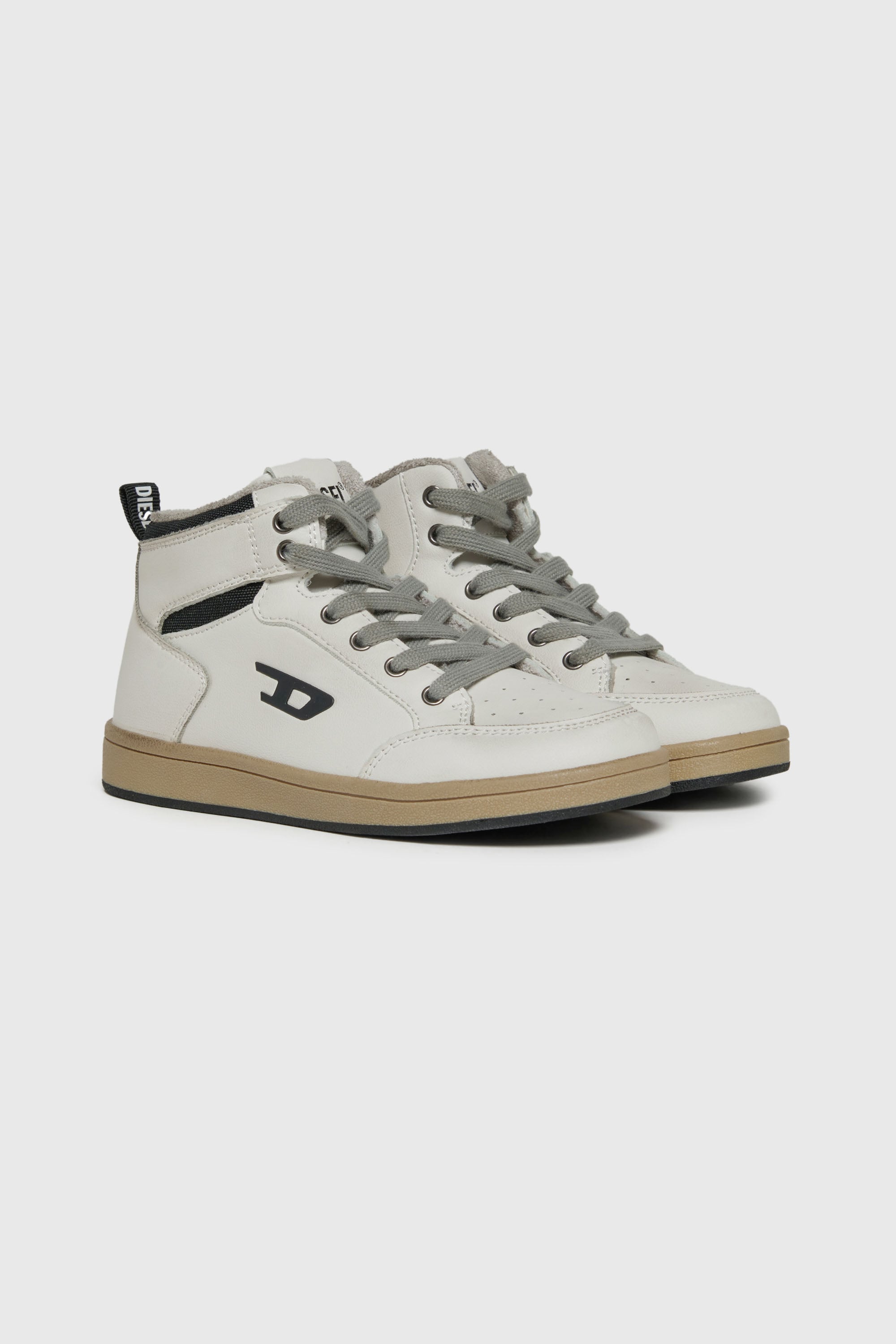 Diesel - S-KIRJY-MID, S-Kirjy - Sneakers high-top traforate con logo D Unisex in Bianco - 2