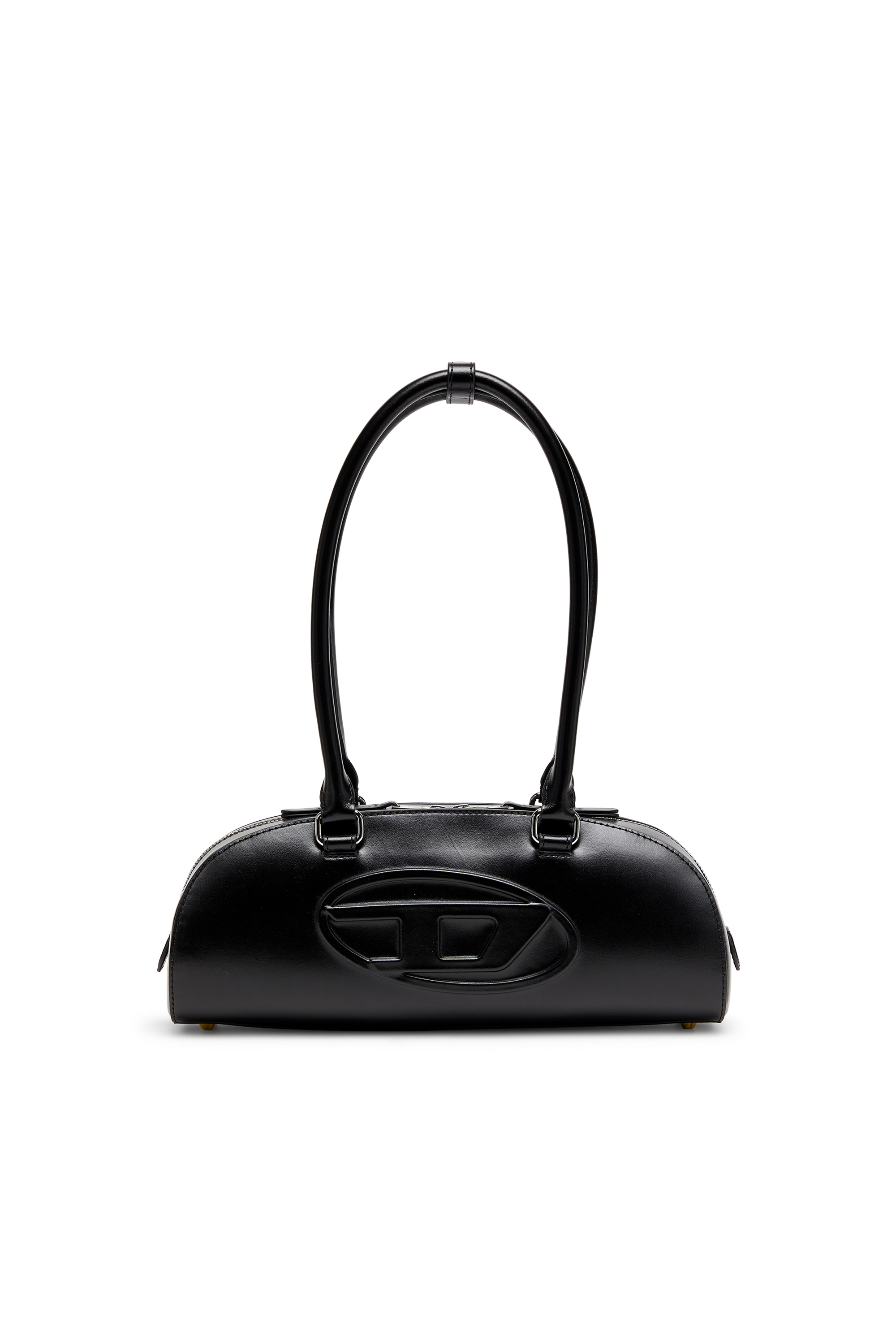Diesel - 1DR DOME SHOULDER EW, Woman's 1DR Dome - Elongated bowling bag in leather in Black - 1