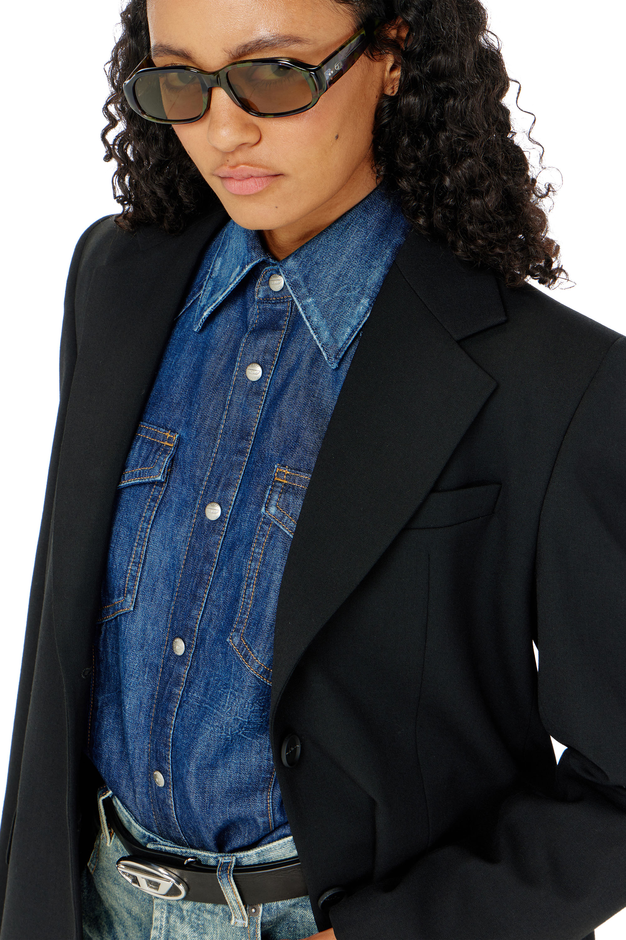 Diesel - G-KESS-R1, Blazer in misto lana Donna in Nero - 5
