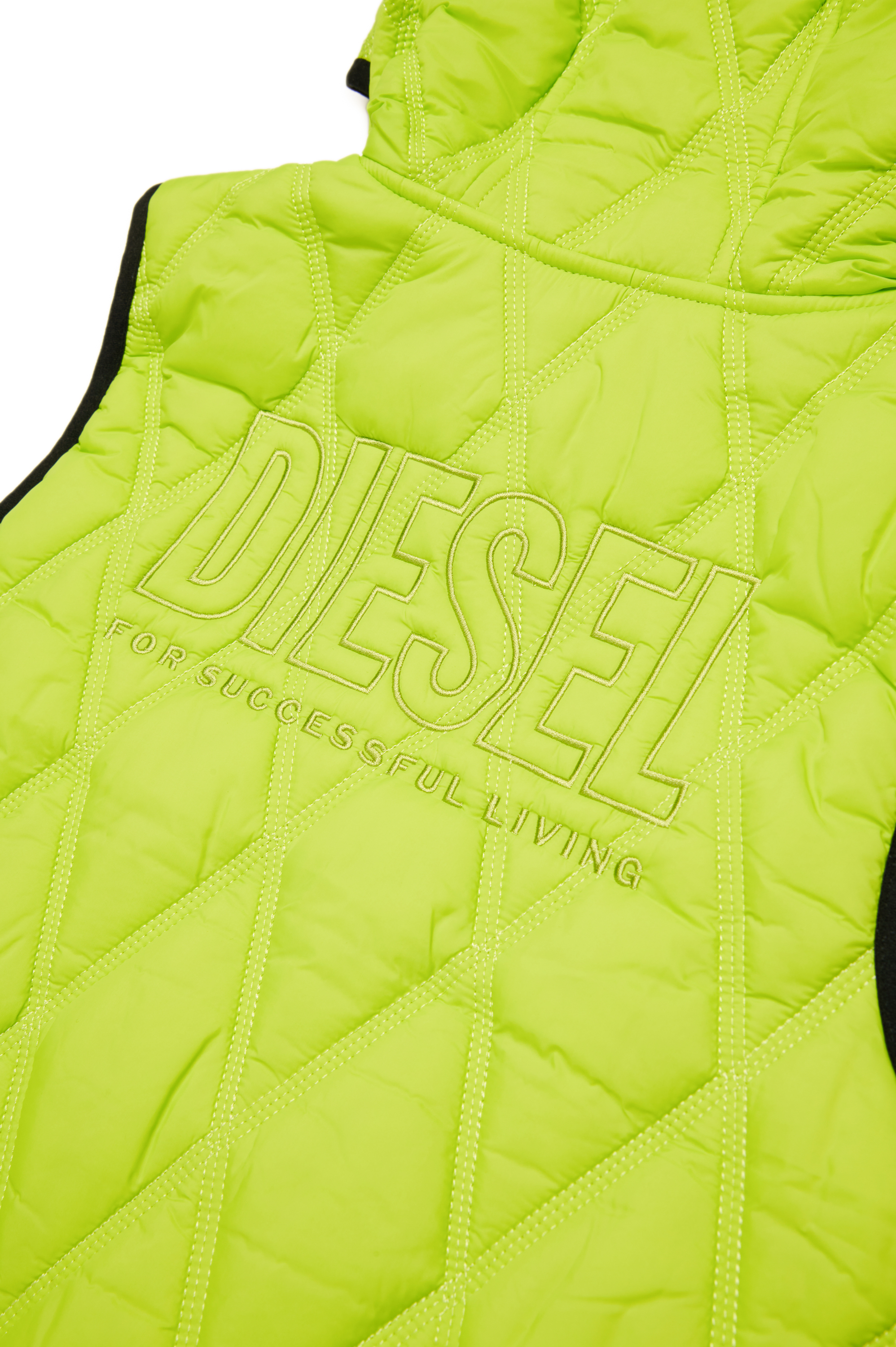 Diesel - JFOSSIR, Gilet trapuntato leggero con cappuccio Unisex in Verde - 4