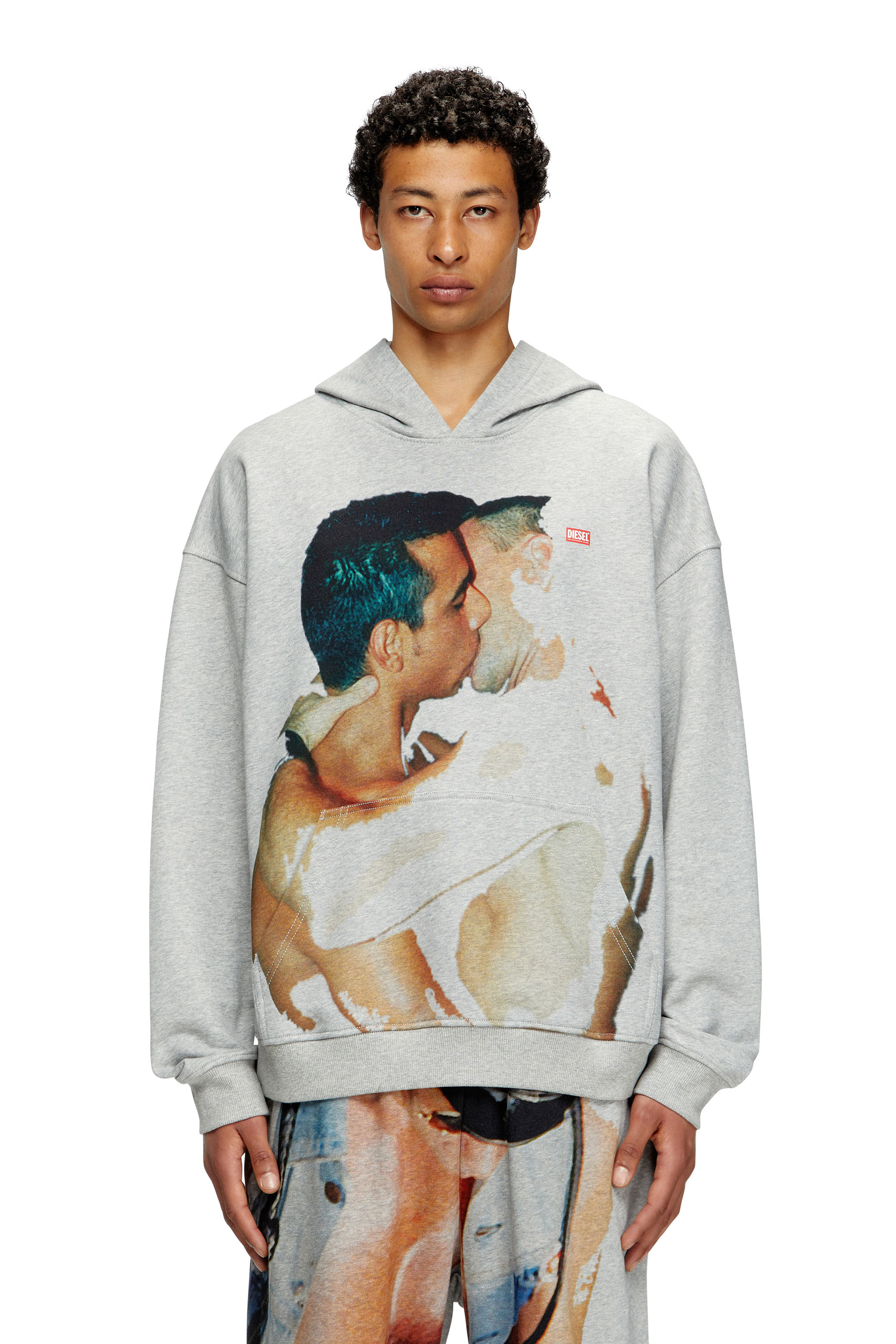 Diesel - PR-S-BOXT-HOOD-TOM25, Hoodie con stampa grafica Unisex in Grigio - 3