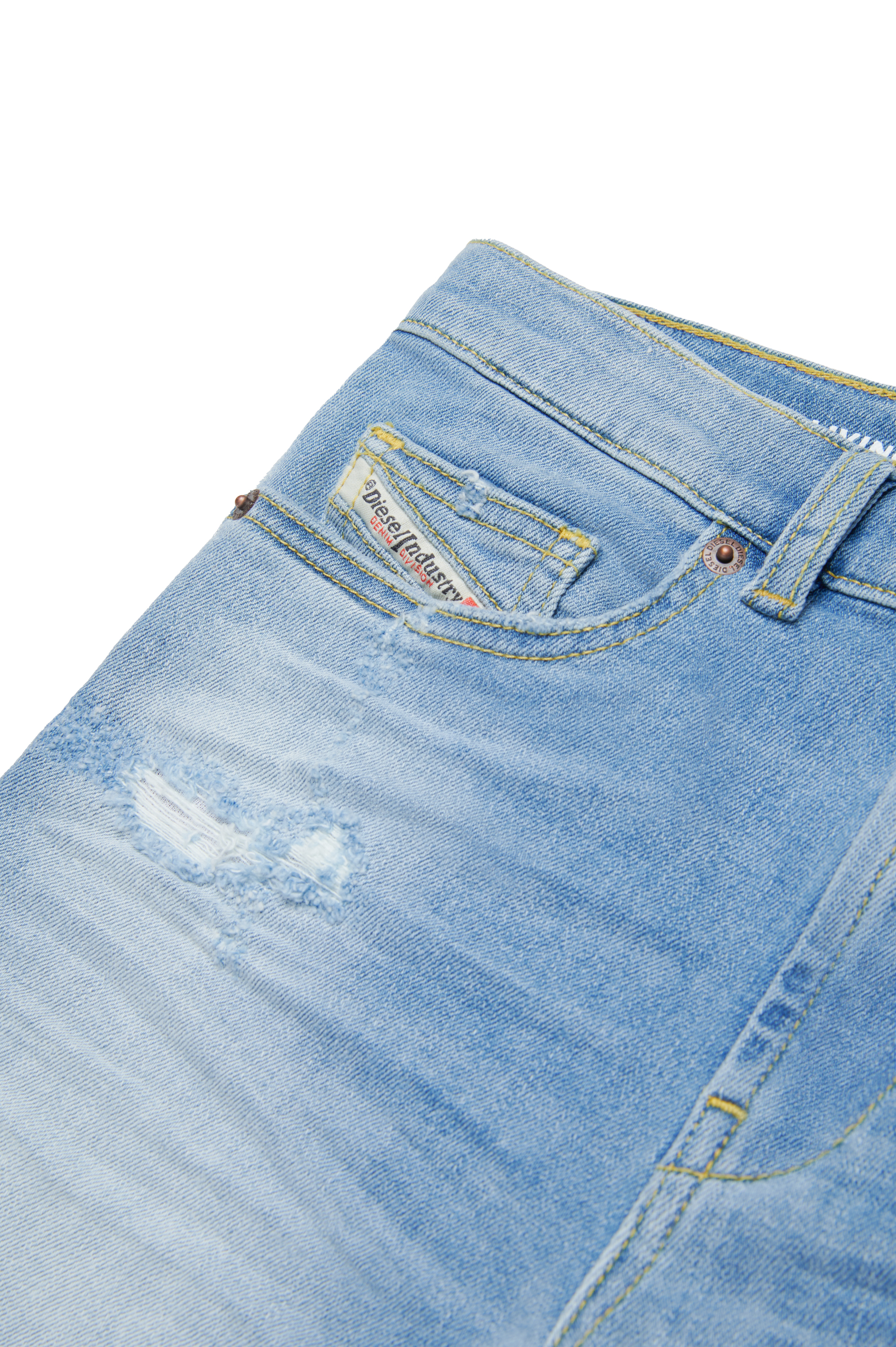 Diesel - D-MACS-SH-J, Bermuda in denim effetto usurato Uomo in Blu - 4