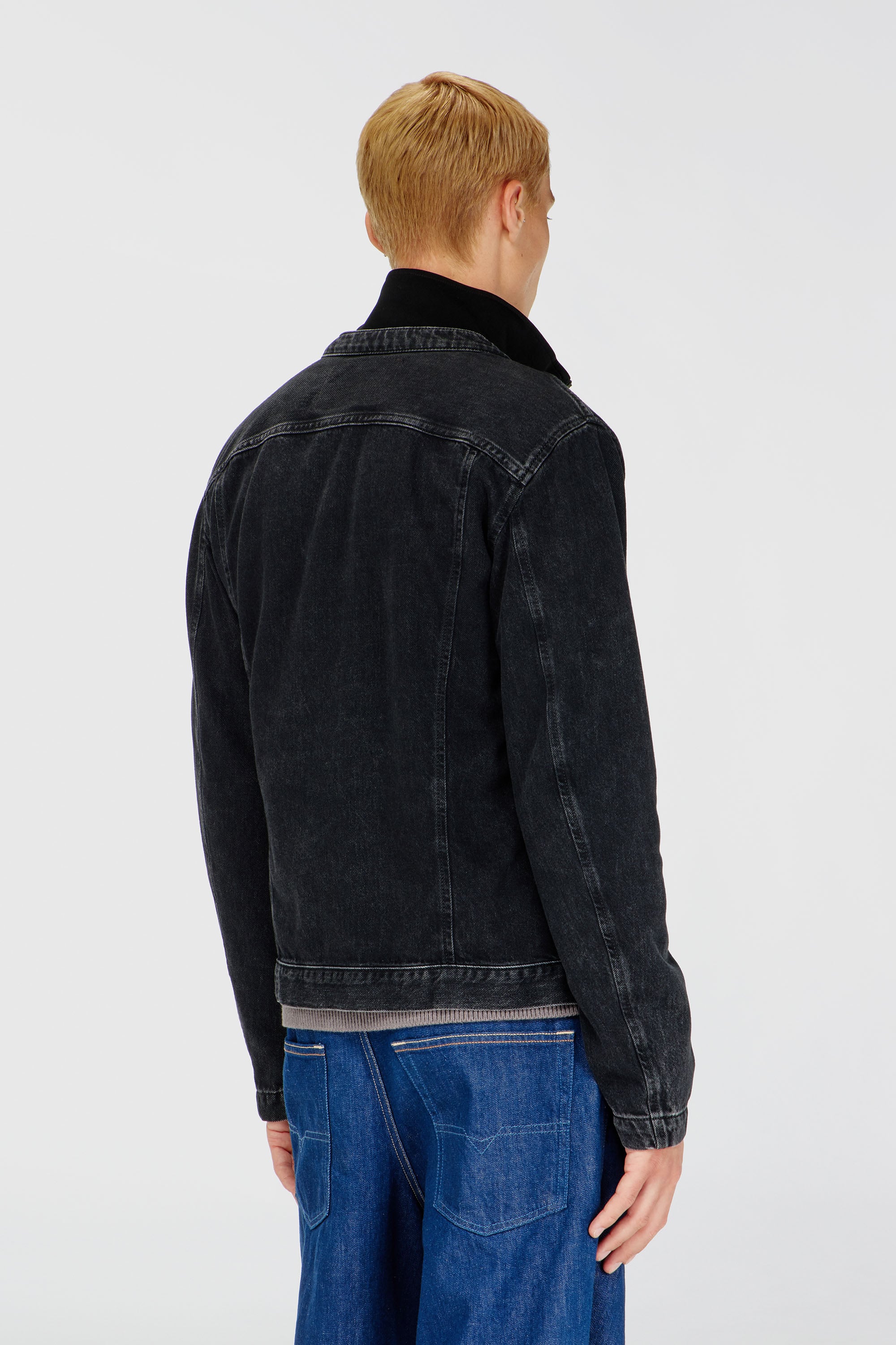 Diesel - D-GLORY, Giacca da motociclista in denim lavaggio clean Uomo in Nero - 4