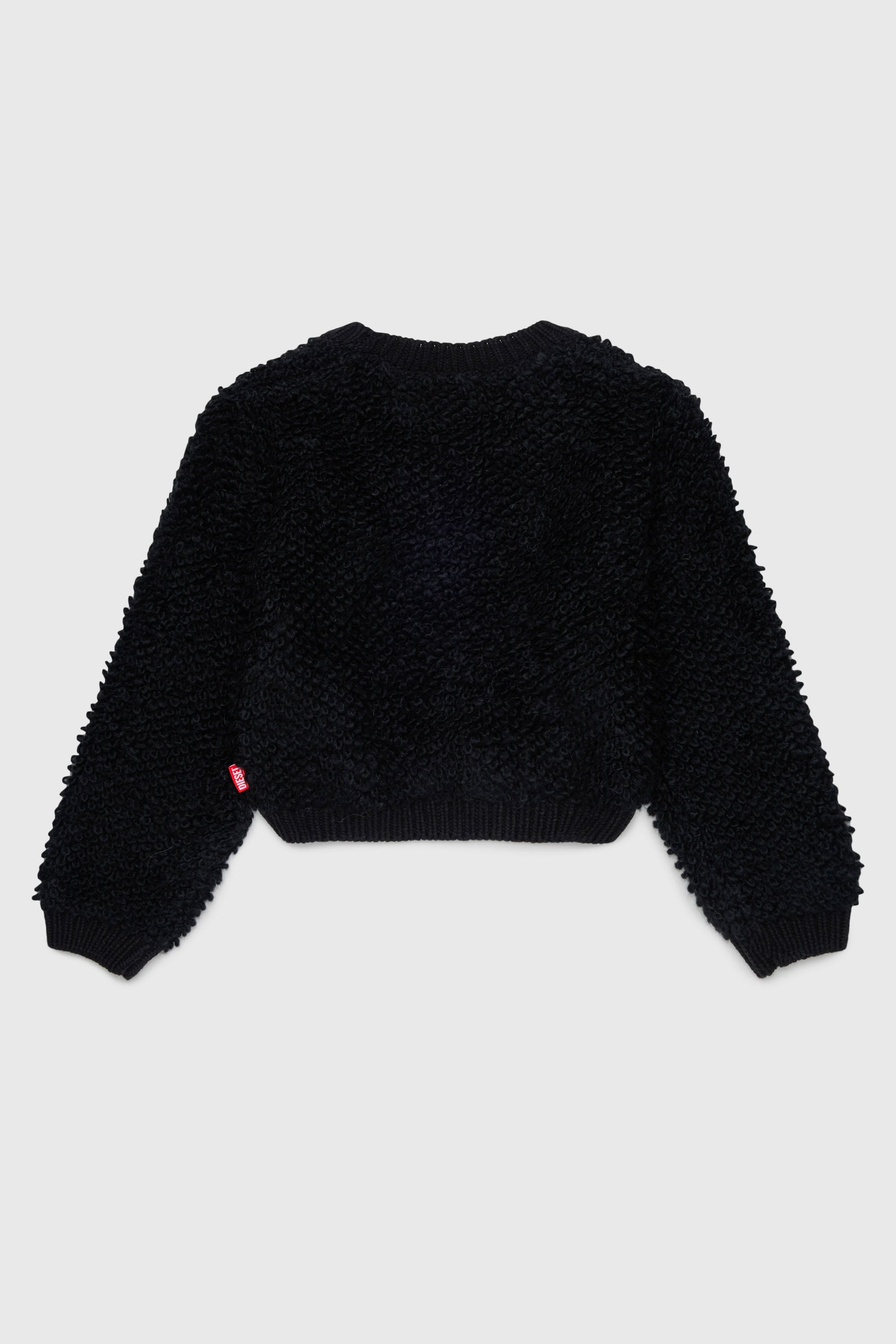 Diesel - KRIM, Cardigan zip in boucl&eacute; knit lavorato Donna in Nero - 2