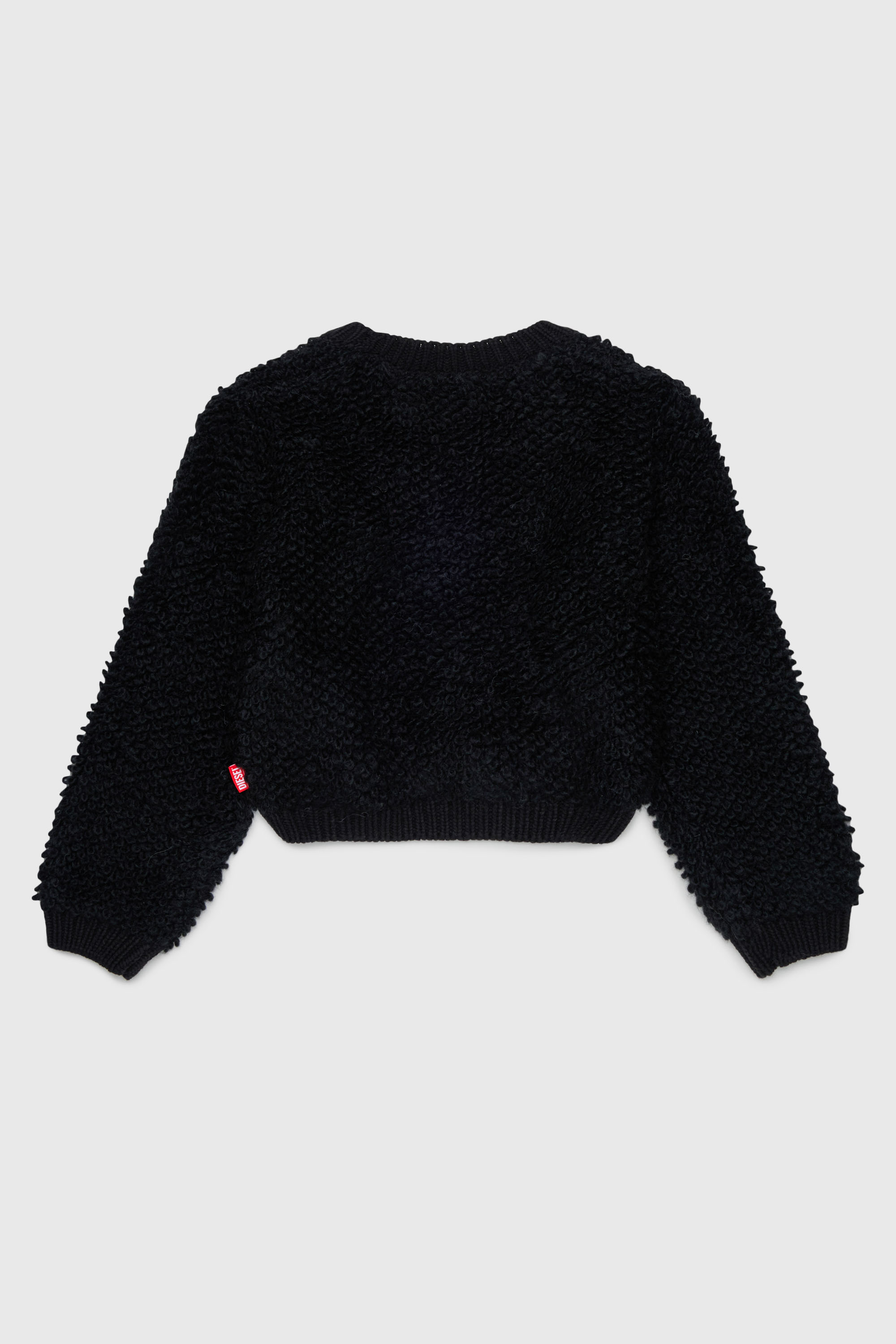 Diesel - KRIM, Cardigan zip in boucl&eacute; knit lavorato Donna in Nero - 2