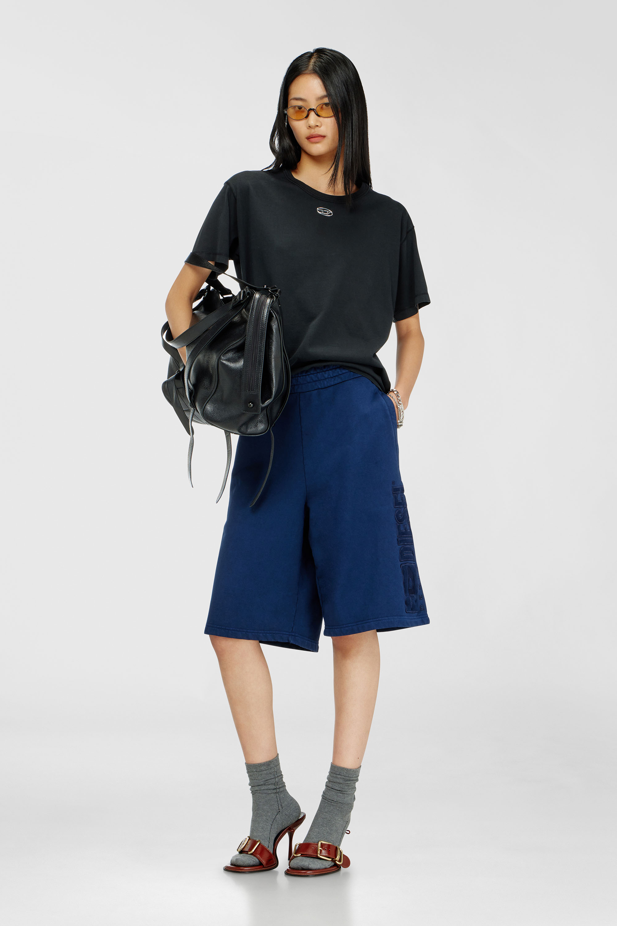 T-shirt in cotone con Oval D metallizzato