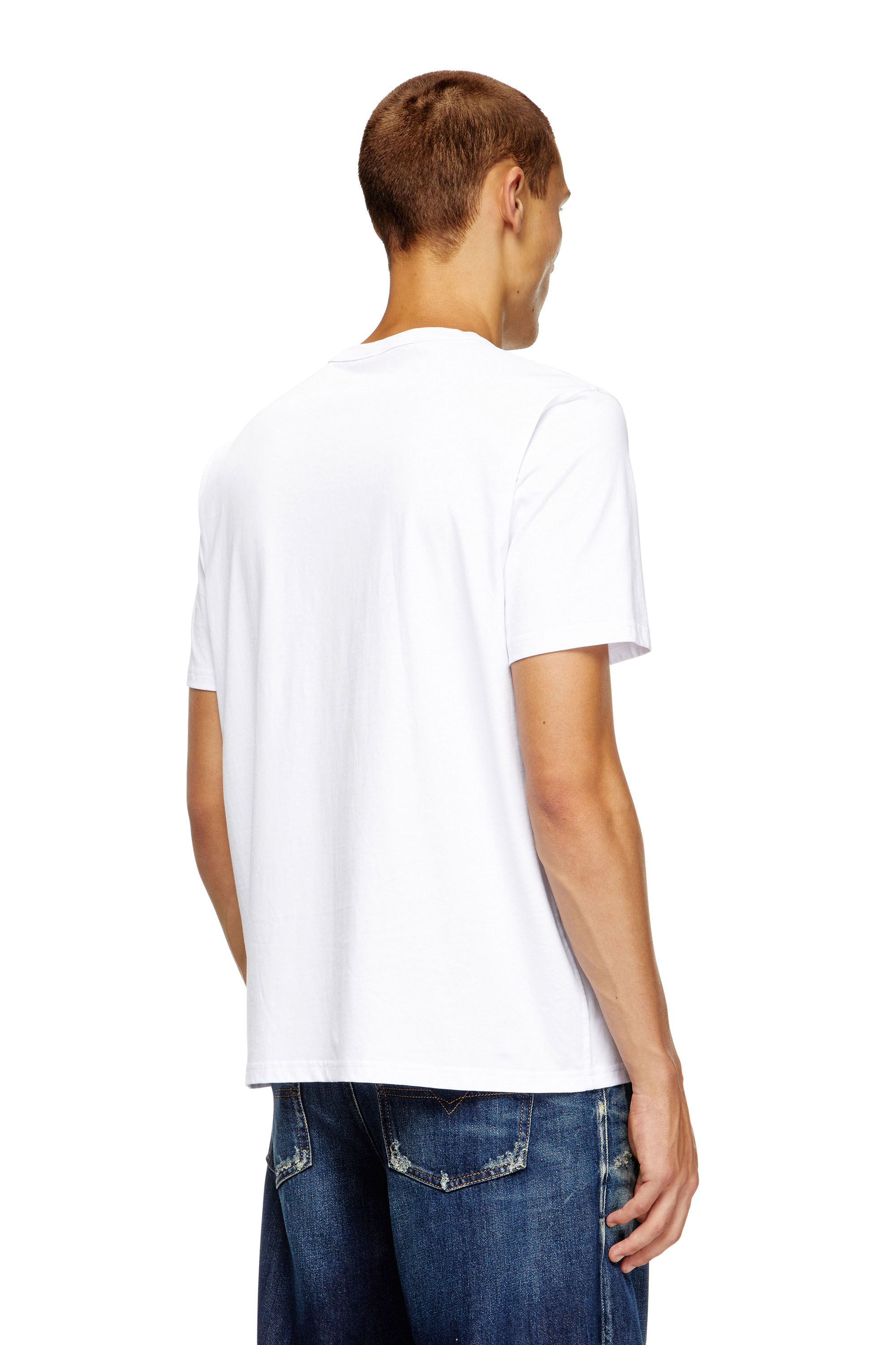 Diesel - T-ADJUST-MICRODIV, T-shirt con micro logo ricamato Unisex in Bianco - 4