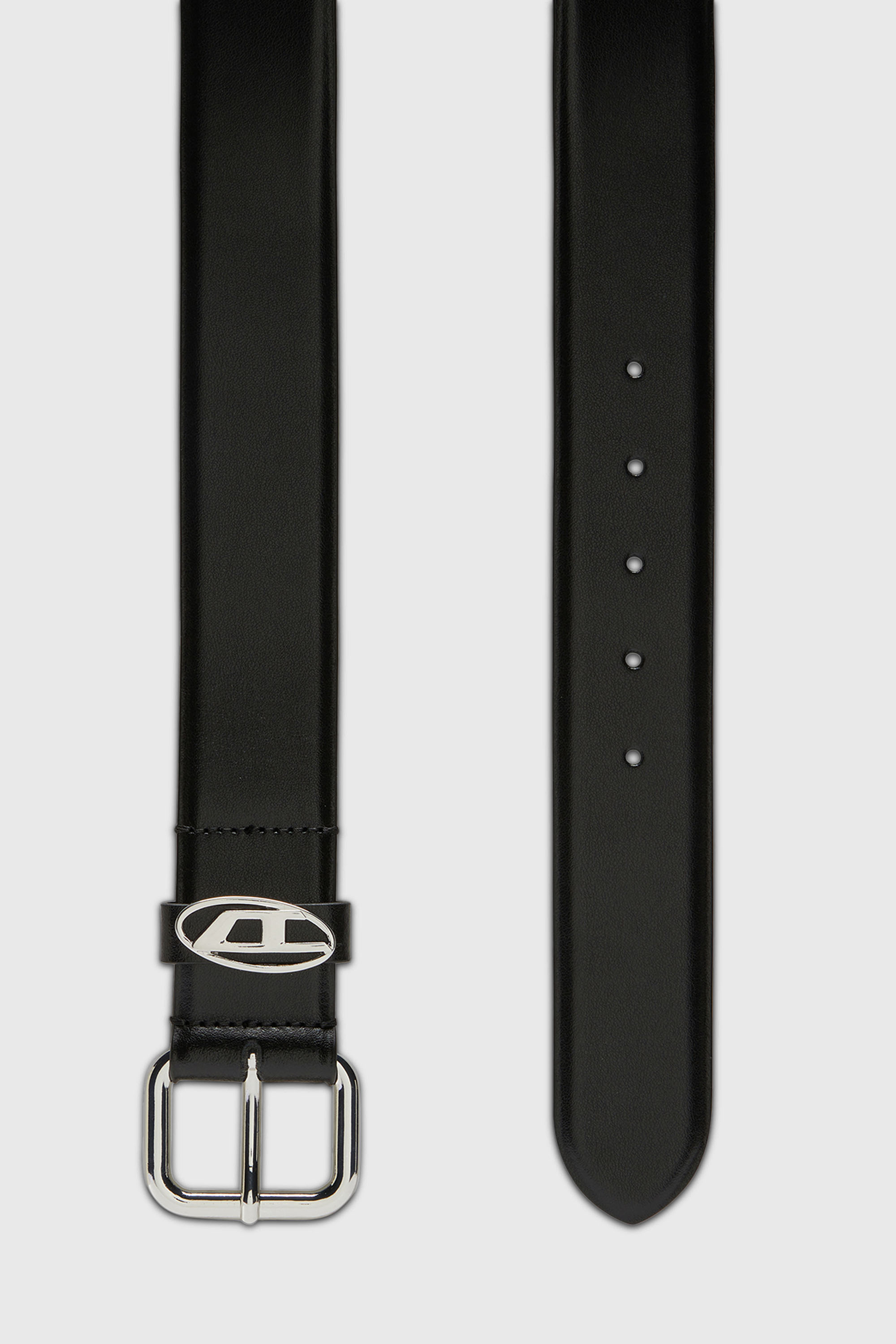 Diesel - B-1DR OVAL D LOOP, Cintura 3.9 cm in pelle con placca logo Unisex in Nero - 2