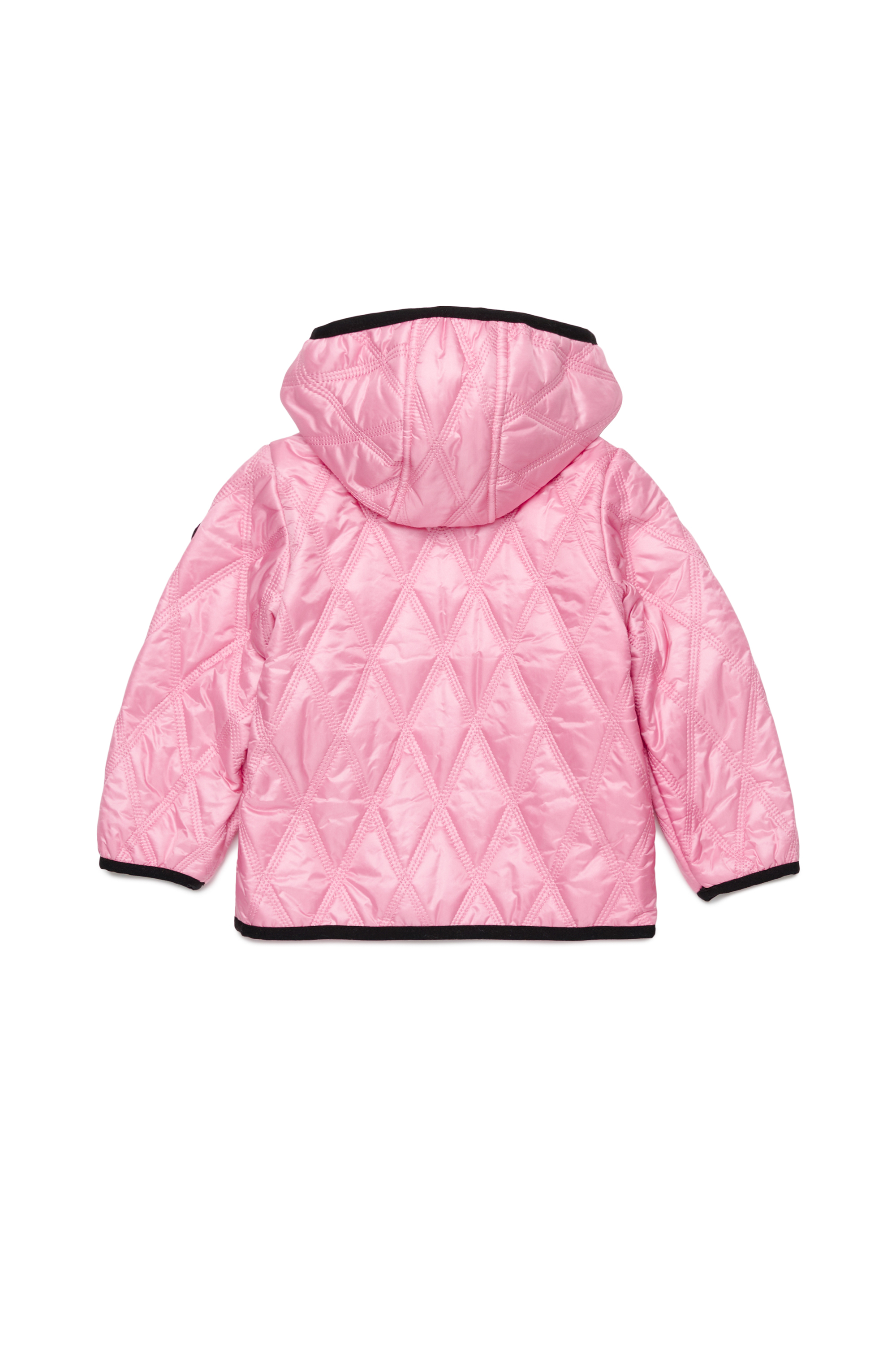 Diesel - JFOKKERB, Unisex Giacca trapuntata con cappuccio e patch Oval D in Rosa - Image 2