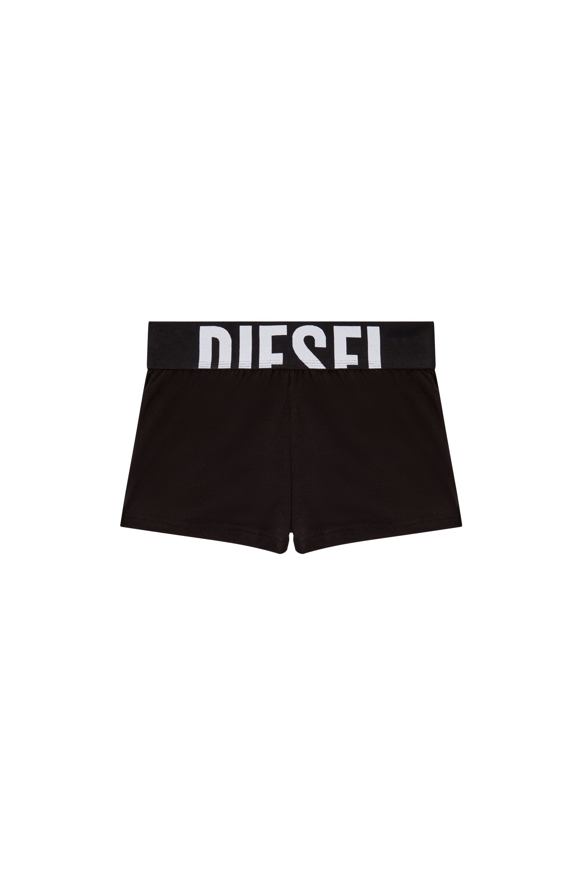 Diesel - ARIANNA-D-POP, Short in terrycloth con logo tagliato Donna in Nero - 4