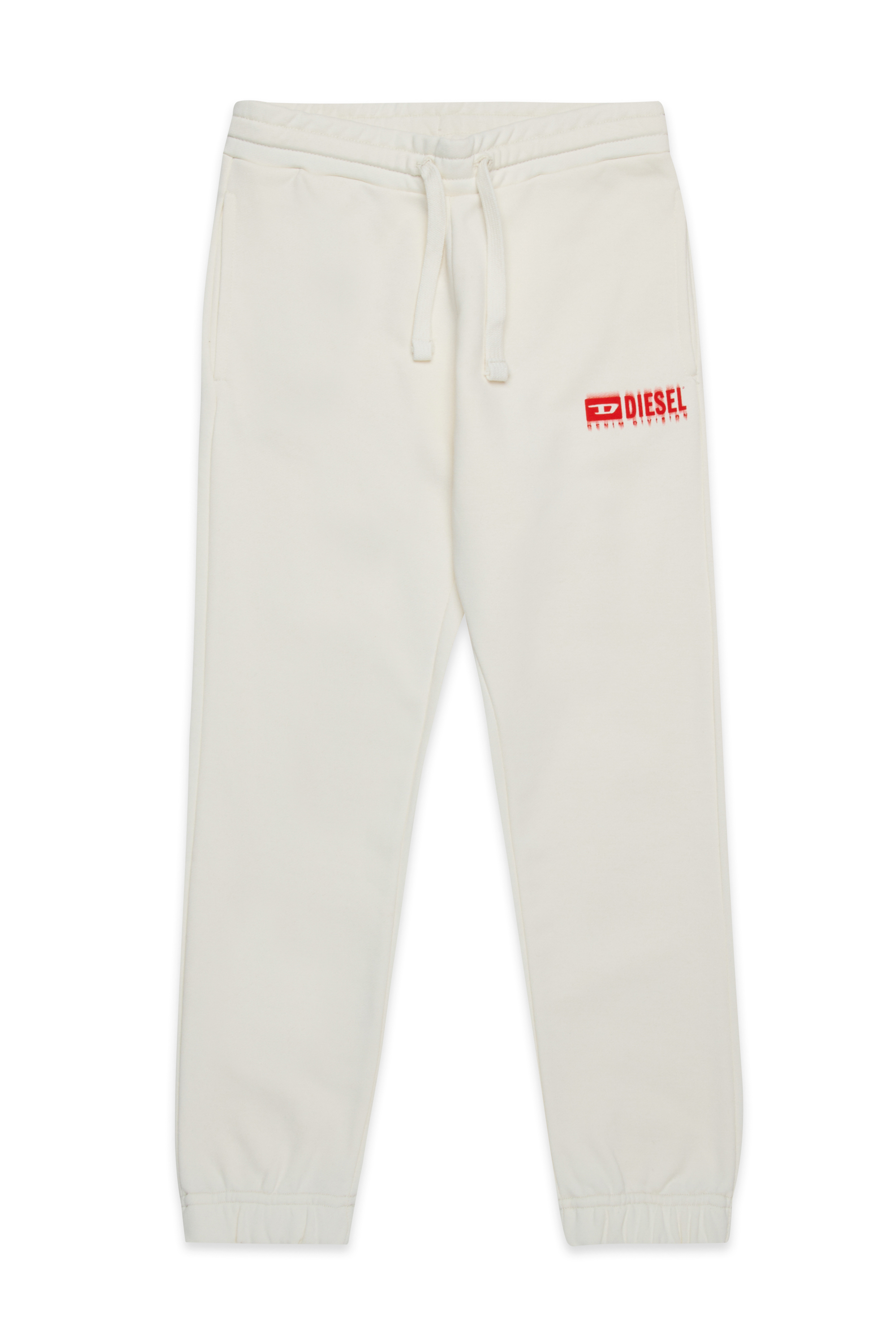 Diesel - PBASE, Pantaloni tuta con logo sbavato Uomo in Bianco - 1