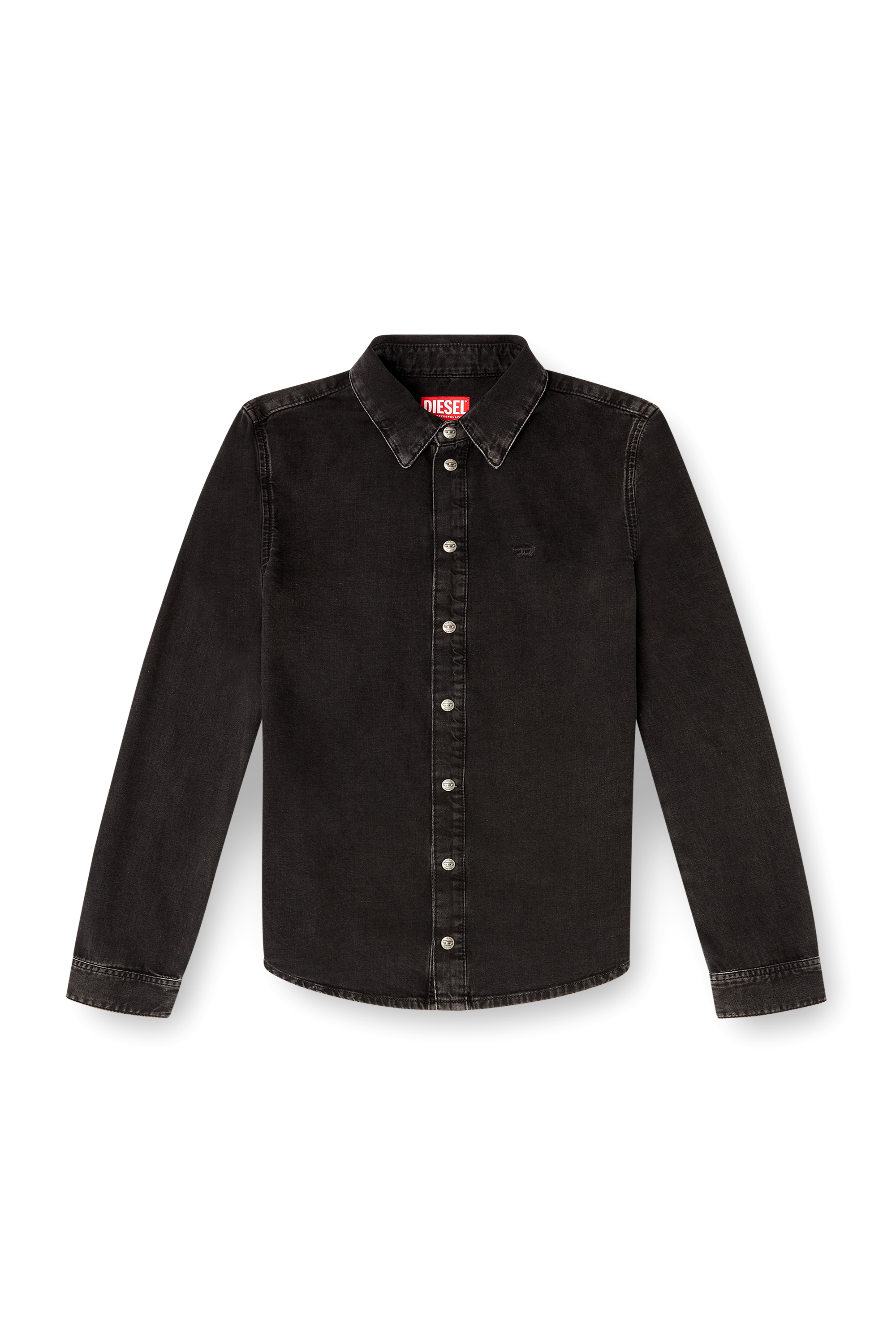Diesel - DE-EAZY, Camicia in denim con cuciture a contrasto Donna in Nero - 2